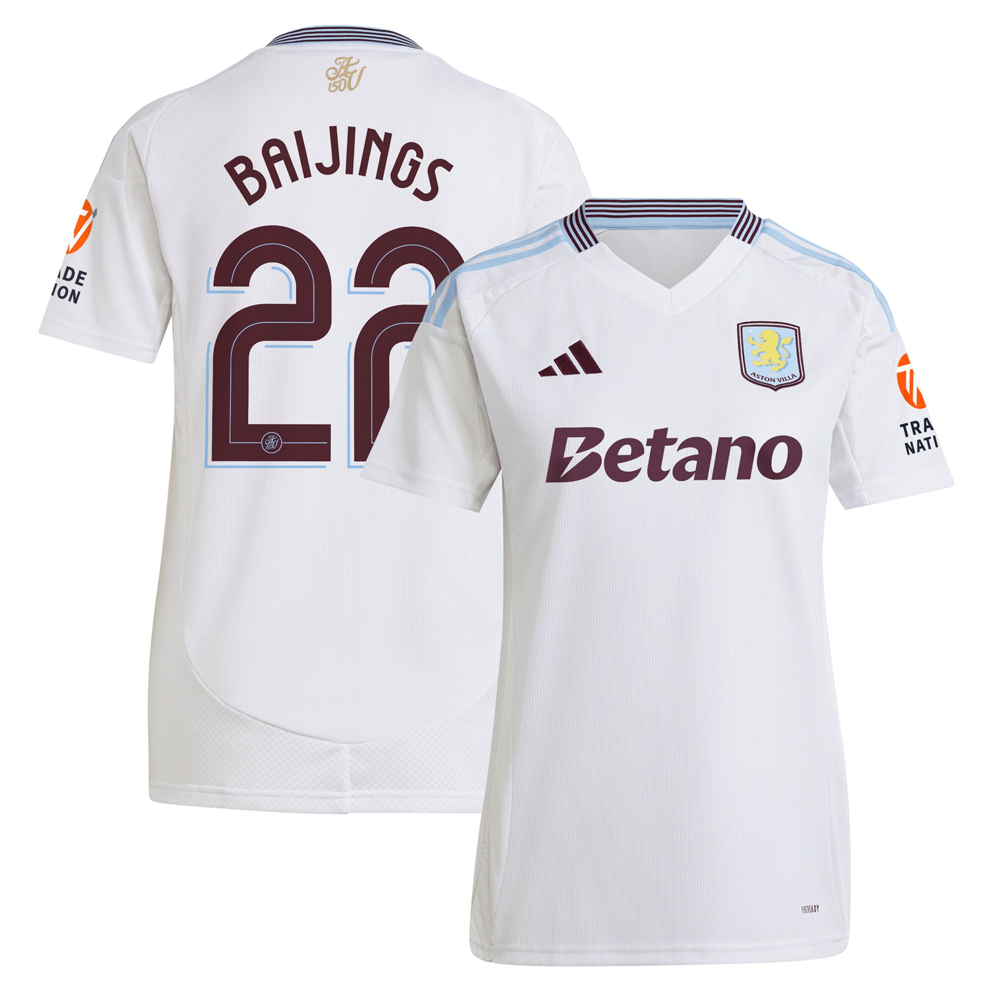 aston villa adidas away shirt 2024-25 – womens with baijings 22 cup printing Collection | Official Aston Villa Kits for Fans