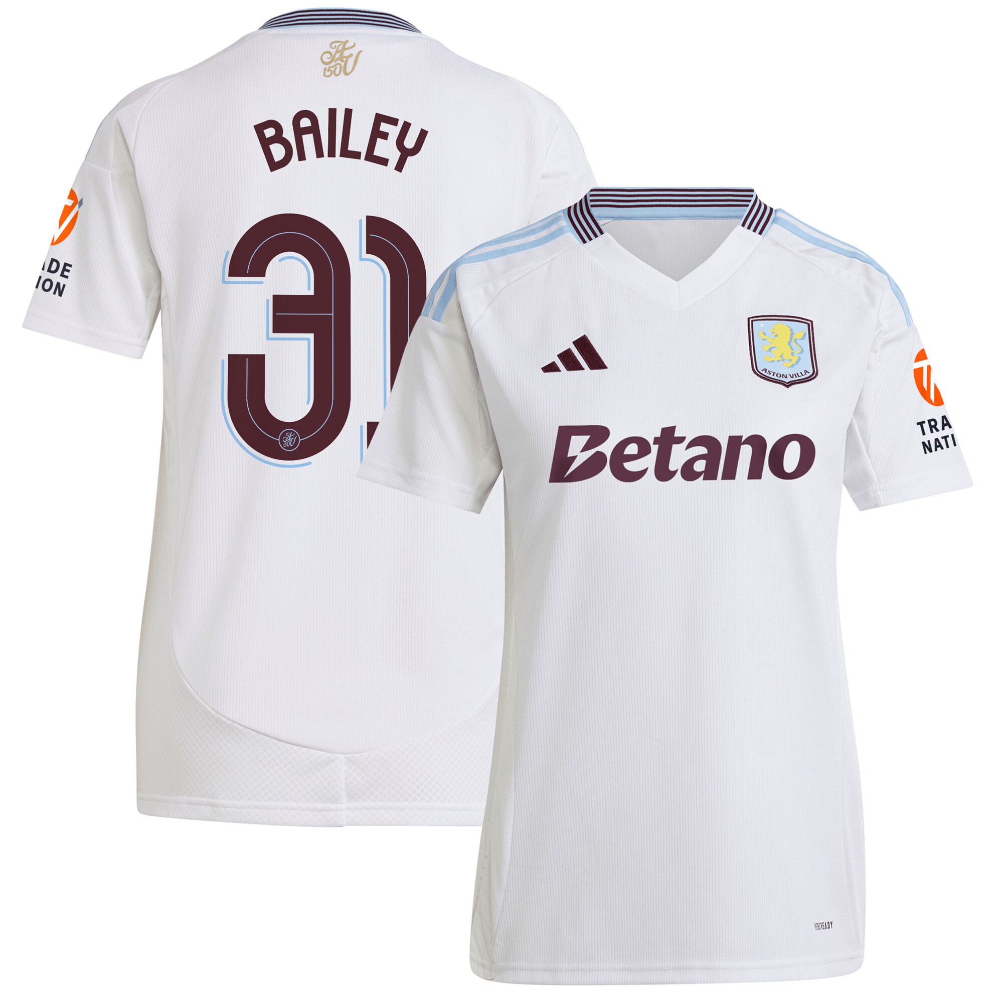 aston villa adidas away shirt 2024-25 – womens with bailey 31 cup printing Collection | Official Aston Villa Kits for Fans