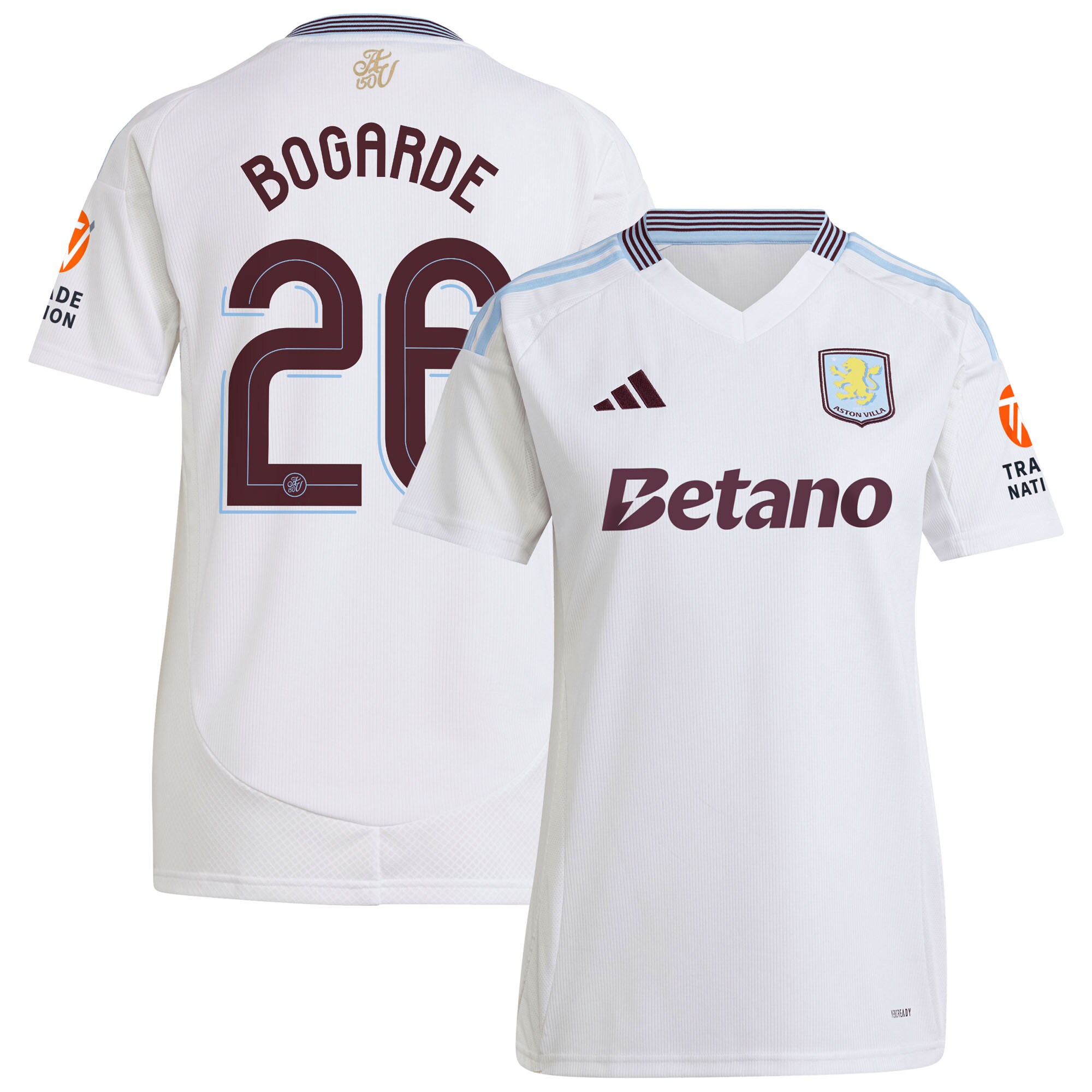 aston villa adidas away shirt 2024-25 – womens with bogarde 26 cup printing Collection | Official Aston Villa Kits for Fans