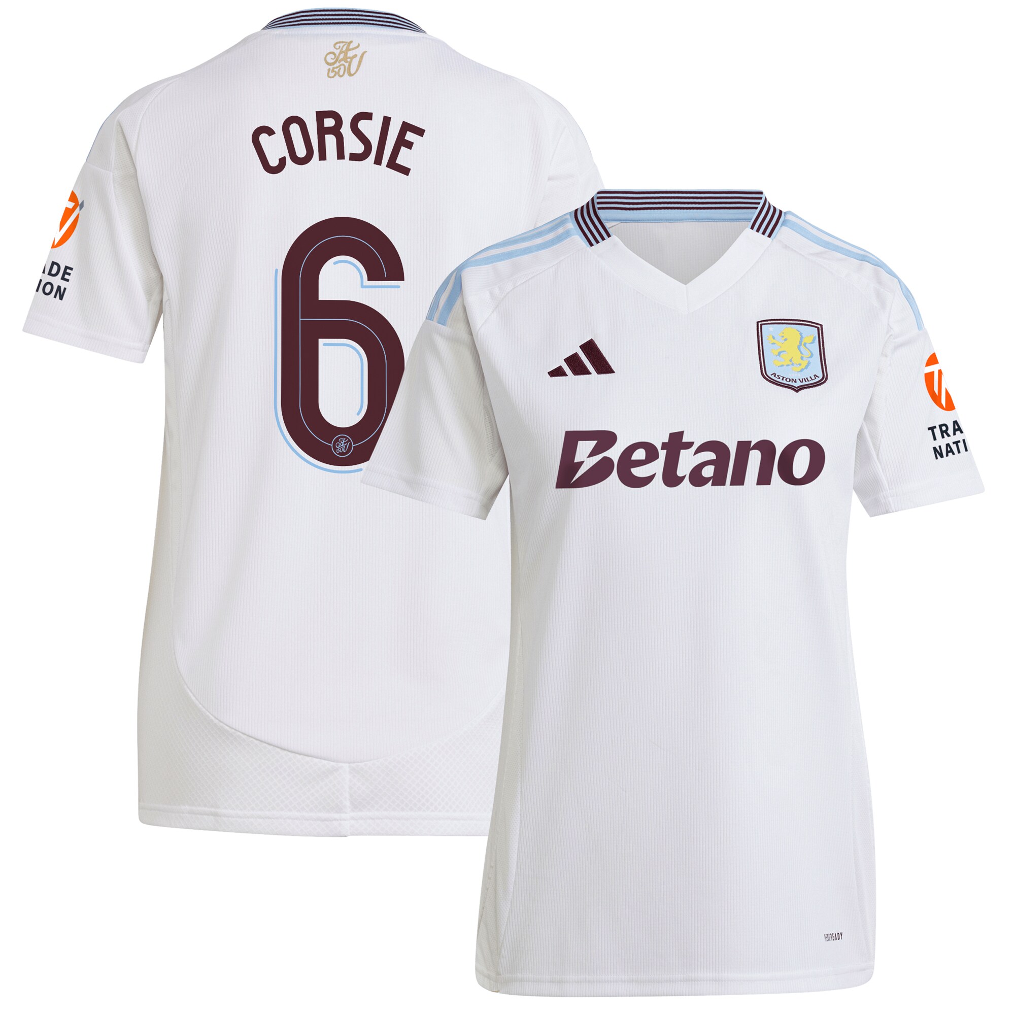aston villa adidas away shirt 2024-25 – womens with corsie 6 cup printing Collection | Official Aston Villa Kits for Fans