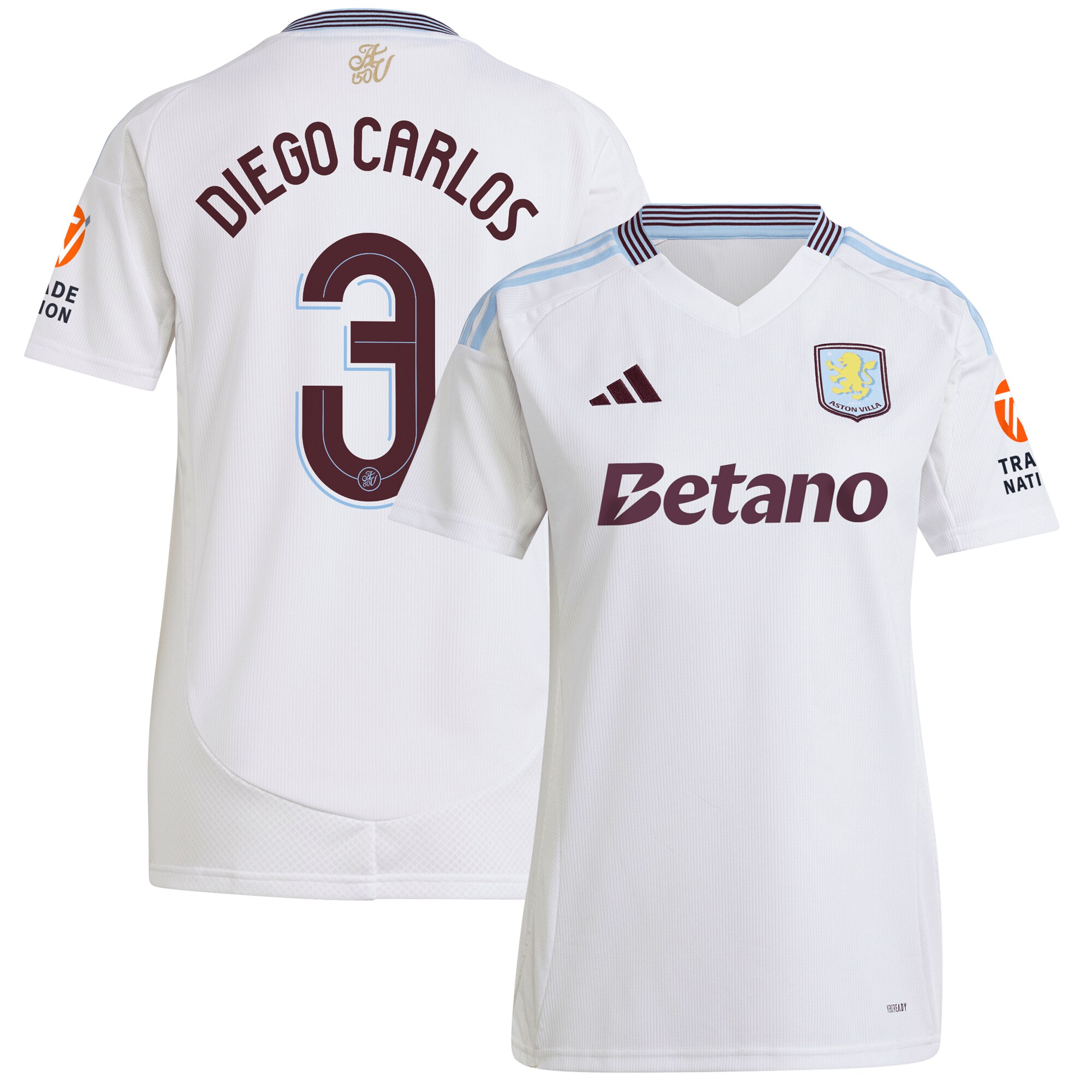 aston villa adidas away shirt 2024-25 – womens with diego carlos 3 cup printing Collection | Official Aston Villa Kits for Fans