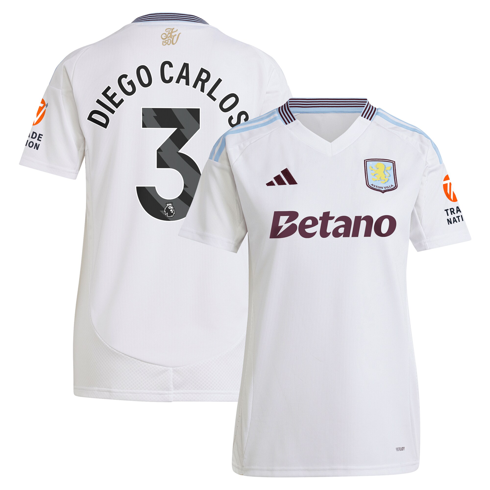 aston villa adidas away shirt 2024-25 – womens with diego carlos 3 printing Collection | Official Aston Villa Kits for Fans