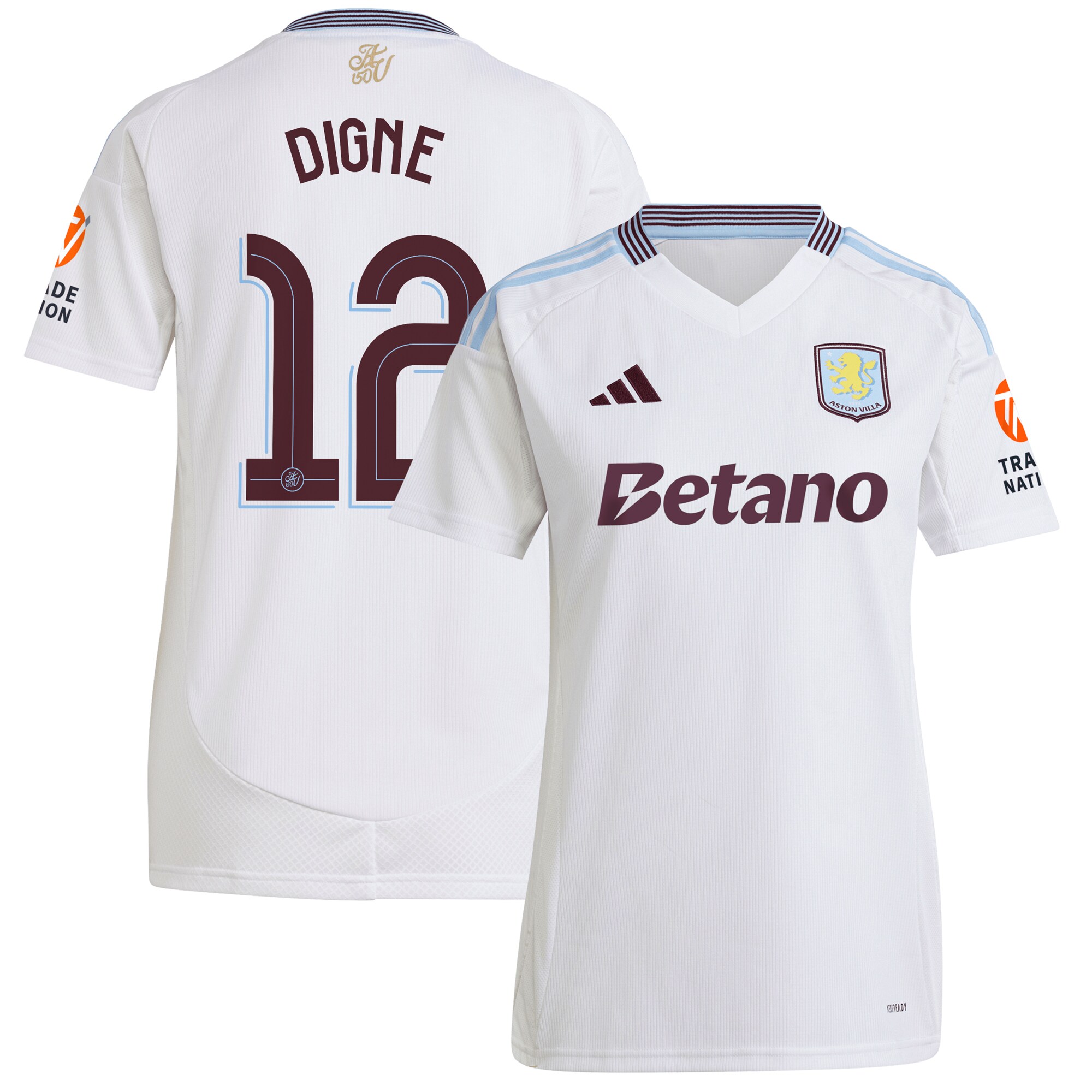 aston villa adidas away shirt 2024-25 – womens with digne 12 cup printing Collection | Official Aston Villa Kits for Fans
