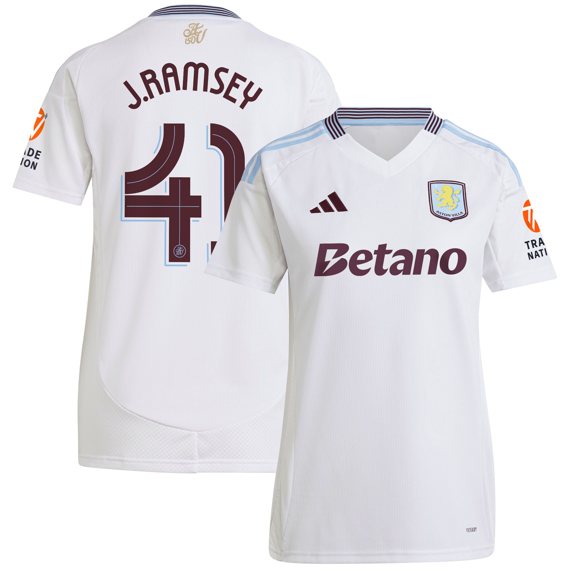 aston villa adidas away shirt 2024-25 – womens with j. ramsey 41 cup printing Collection | Official Aston Villa Kits for Fans