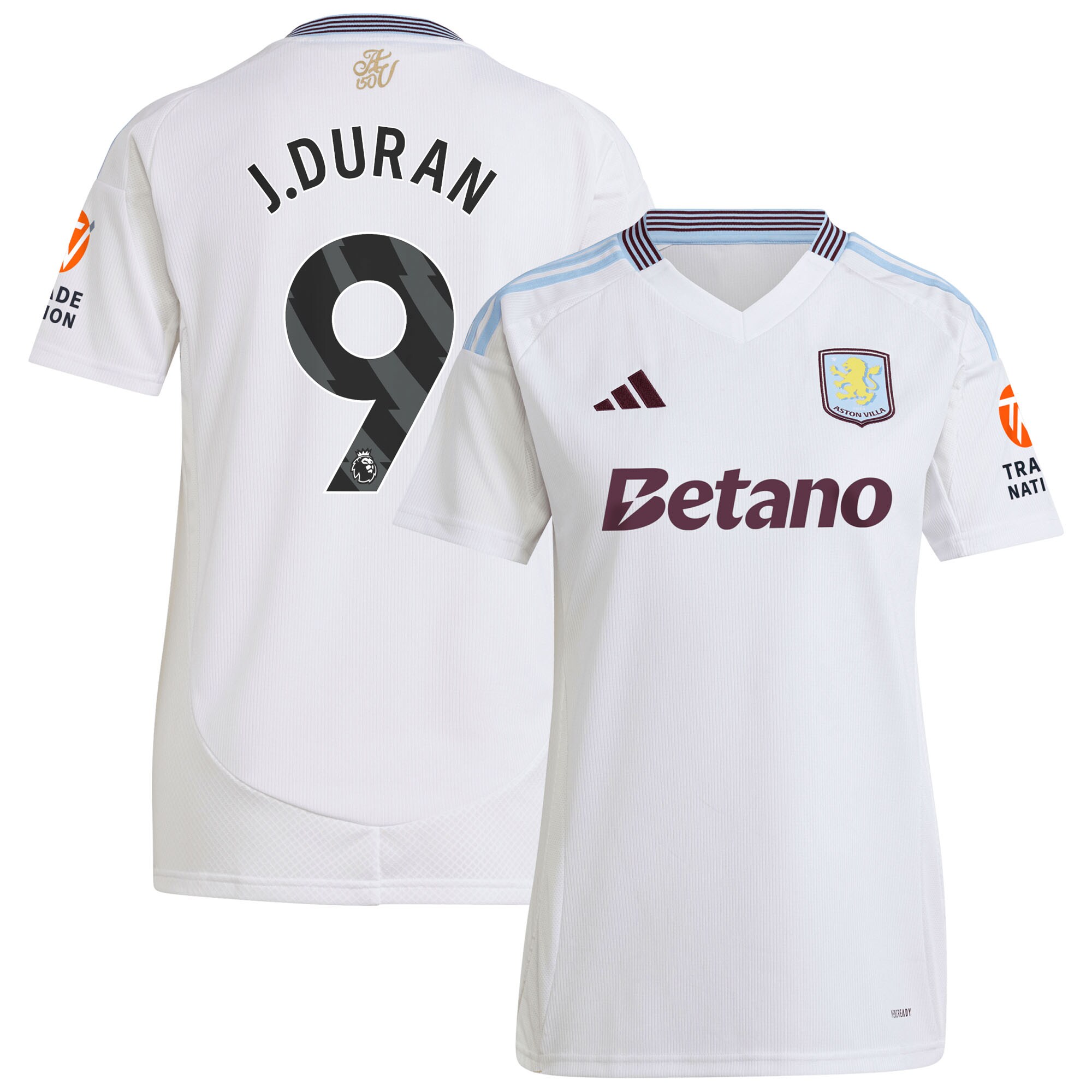 aston villa adidas away shirt 2024-25 – womens with j.duran 9 printing Collection | Official Aston Villa Kits for Fans
