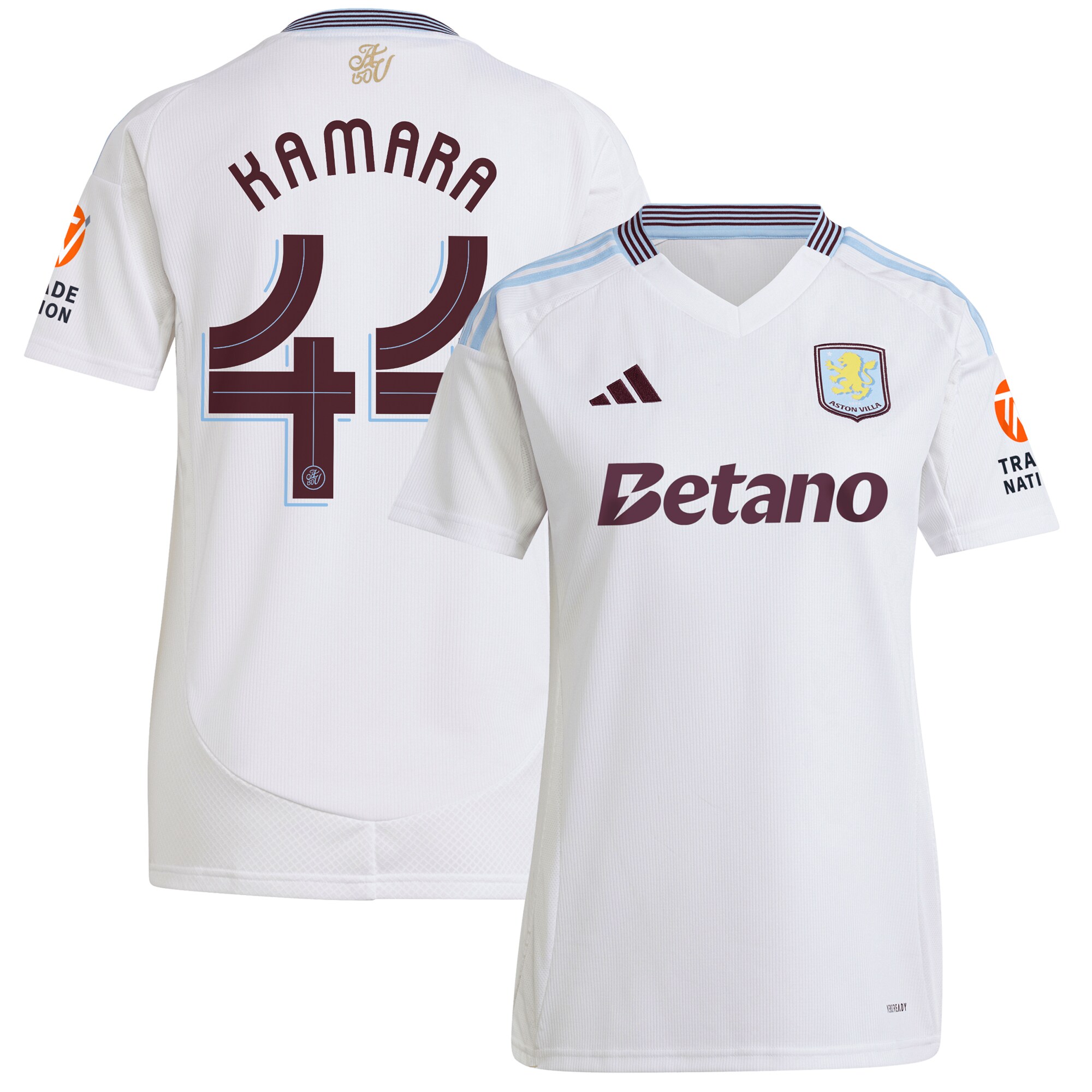 aston villa adidas away shirt 2024-25 – womens with kamara 44 cup printing Collection | Official Aston Villa Kits for Fans