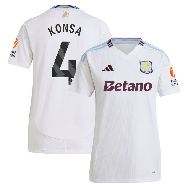 aston villa adidas away shirt 2024-25 – womens with konsa 4 printing Collection | Official Aston Villa Kits for Fans