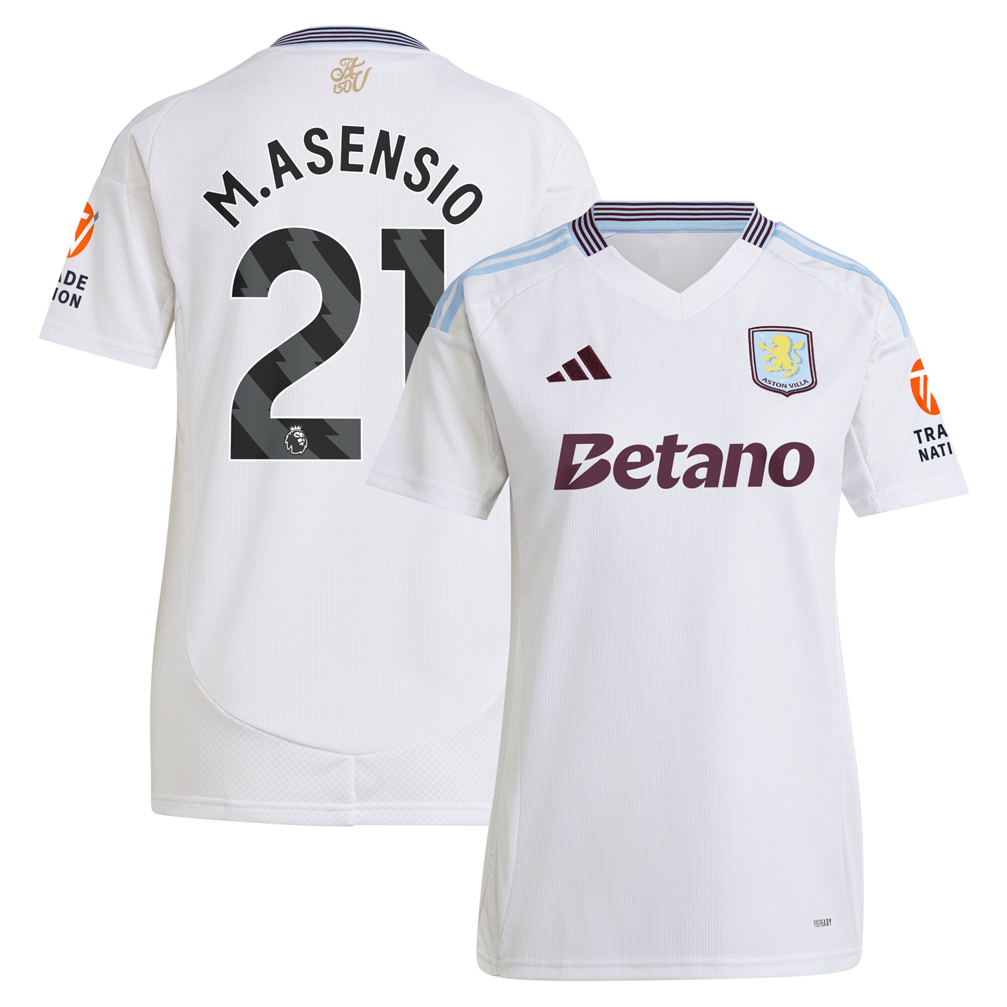 aston villa adidas away shirt 2024-25 – womens with m.asensio 21 printing Collection | Official Aston Villa Kits for Fans