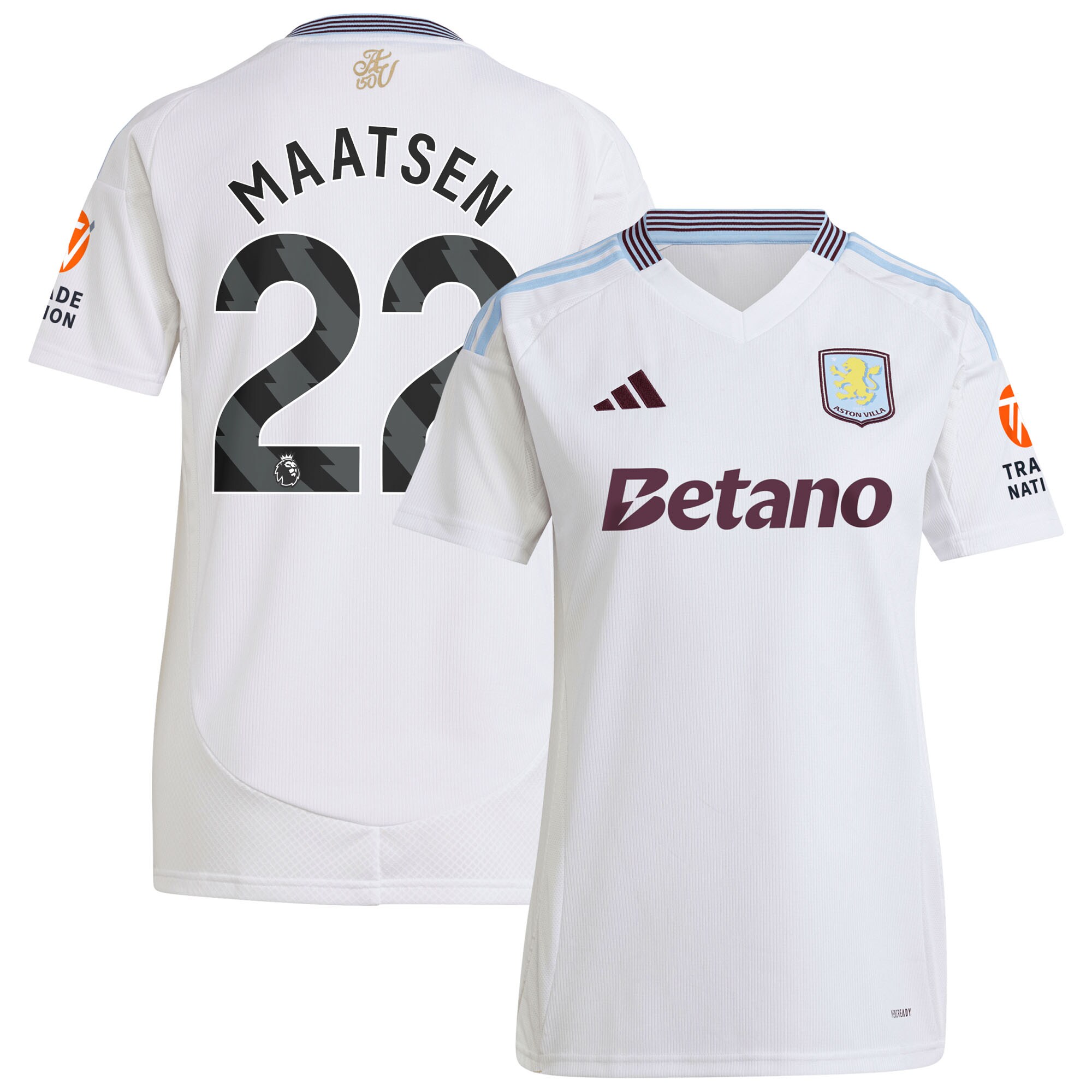 aston villa adidas away shirt 2024-25 – womens with maatsen 22 printing Collection | Official Aston Villa Kits for Fans