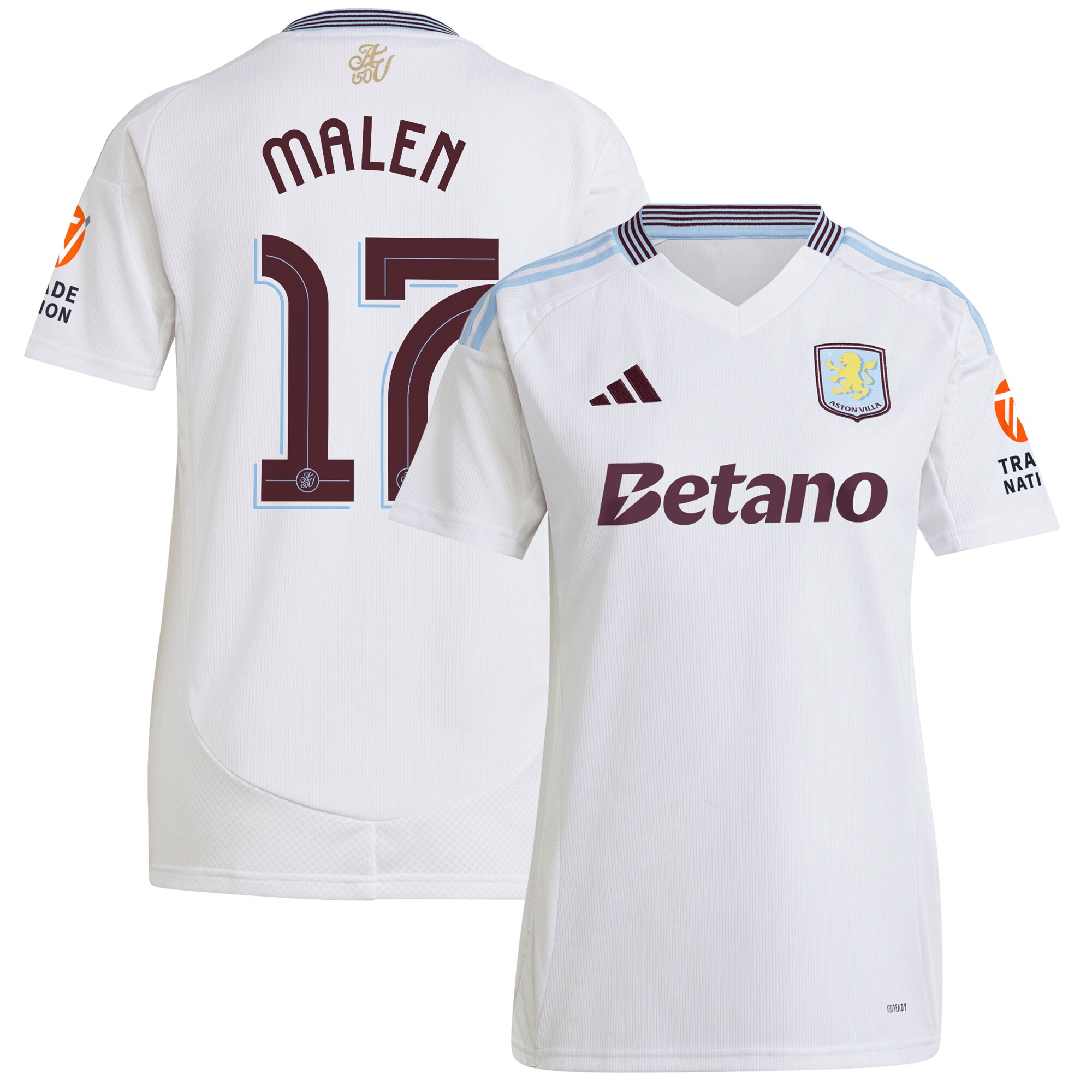 aston villa adidas away shirt 2024-25 – womens with malen 17 cup printing Collection | Official Aston Villa Kits for Fans