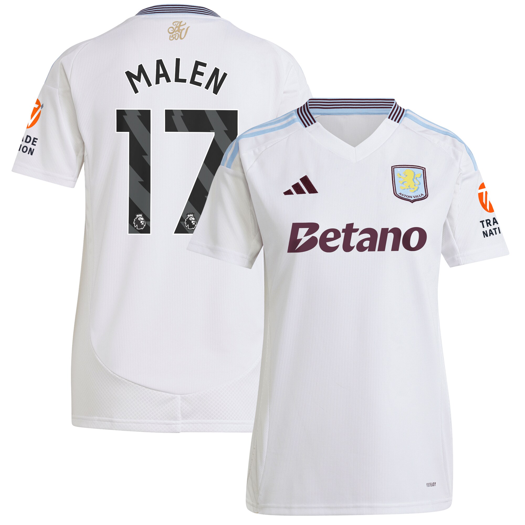 aston villa adidas away shirt 2024-25 – womens with malen 17 printing Collection | Official Aston Villa Kits for Fans