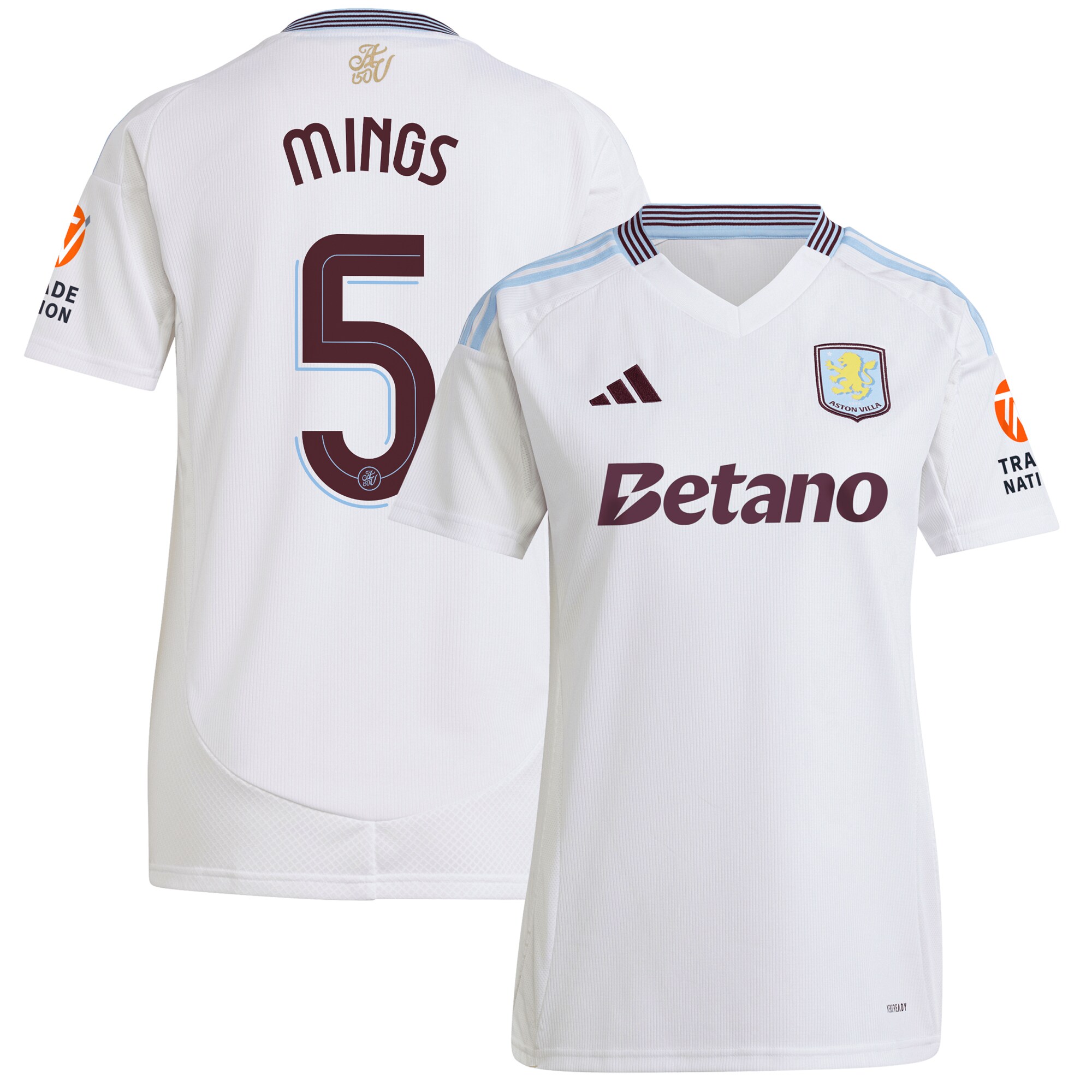 aston villa adidas away shirt 2024-25 – womens with mings 5 cup printing Collection | Official Aston Villa Kits for Fans