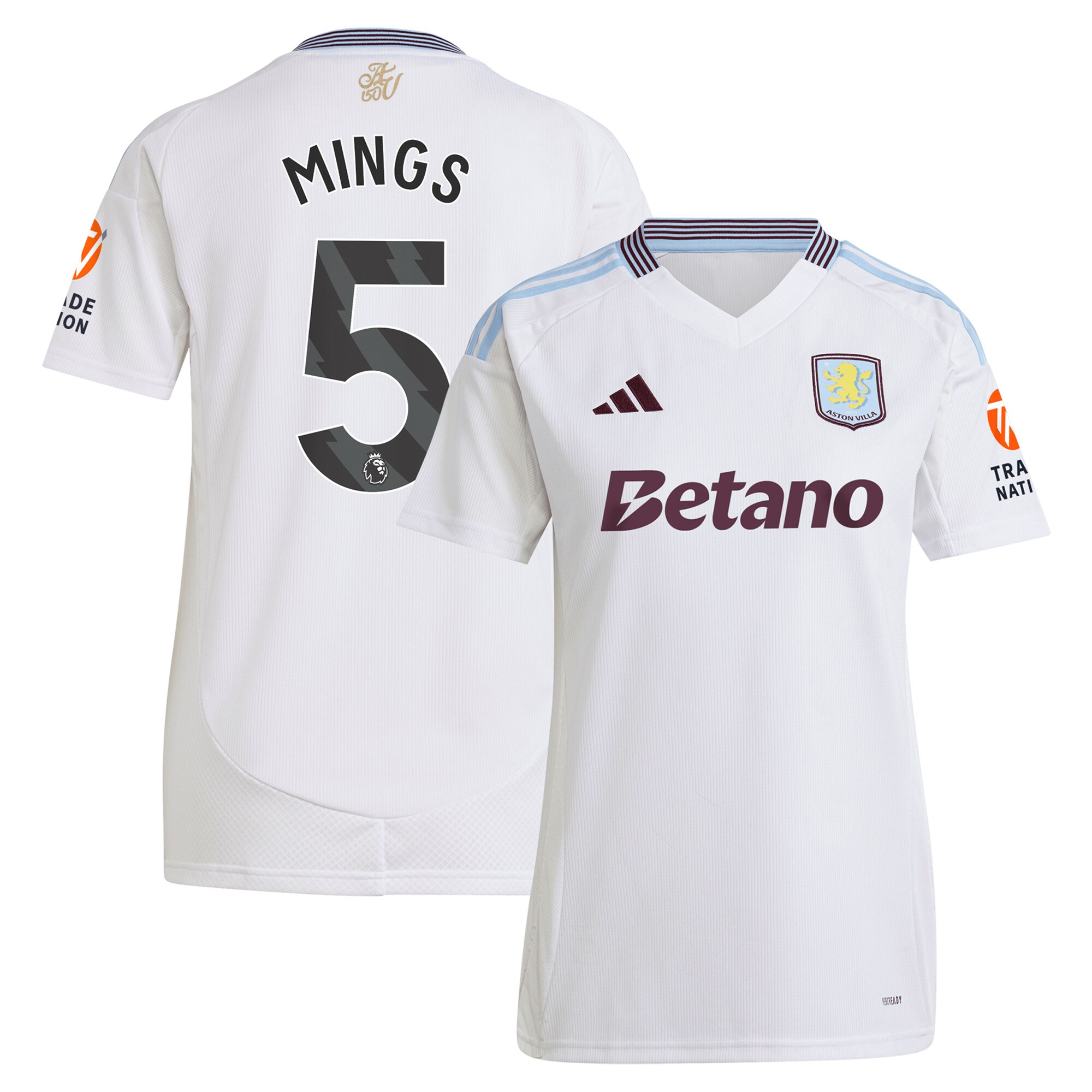 aston villa adidas away shirt 2024-25 – womens with mings 5 printing Collection | Official Aston Villa Kits for Fans
