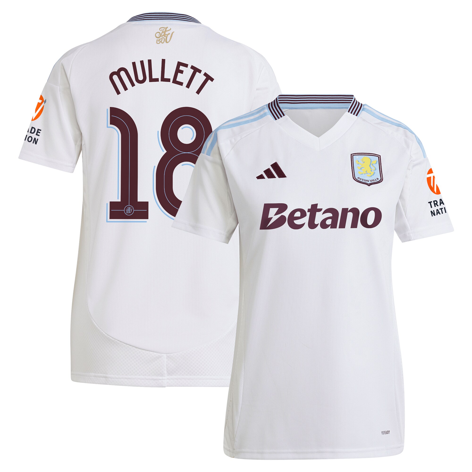 aston villa adidas away shirt 2024-25 – womens with mullett 18 cup printing Collection | Official Aston Villa Kits for Fans