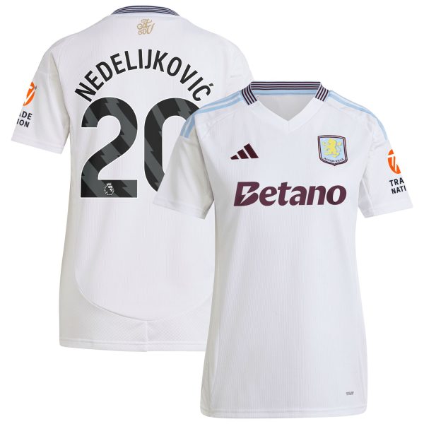 aston villa adidas away shirt 2024-25 – womens with nedeljković 20 printing Collection | Official Aston Villa Kits for Fans