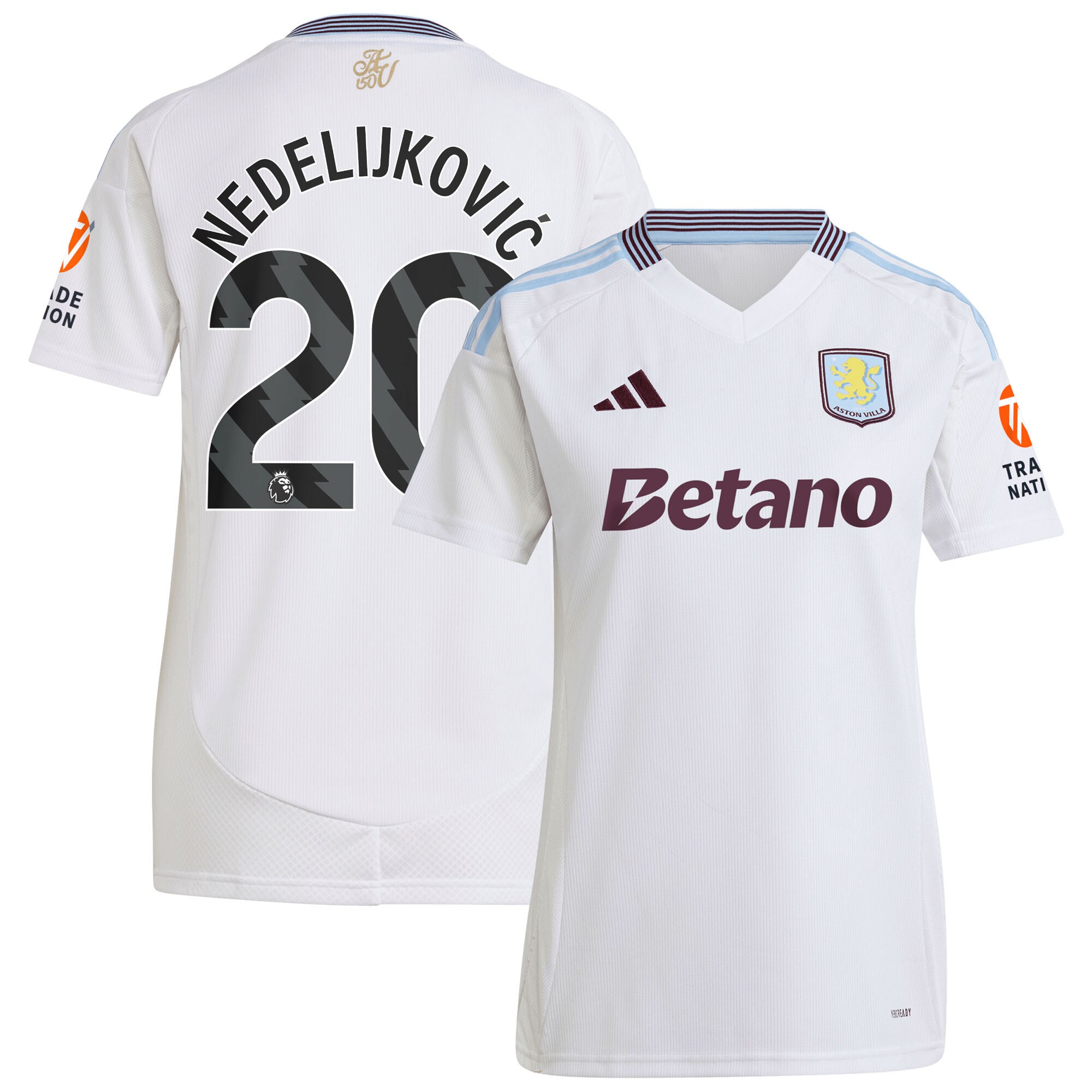aston villa adidas away shirt 2024-25 – womens with nedeljković 20 printing Collection | Official Aston Villa Kits for Fans