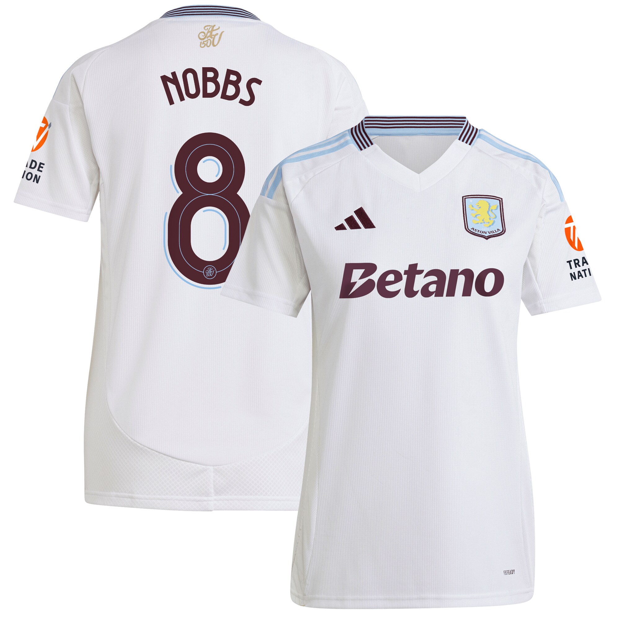 aston villa adidas away shirt 2024-25 – womens with nobbs 8 cup printing Collection | Official Aston Villa Kits for Fans