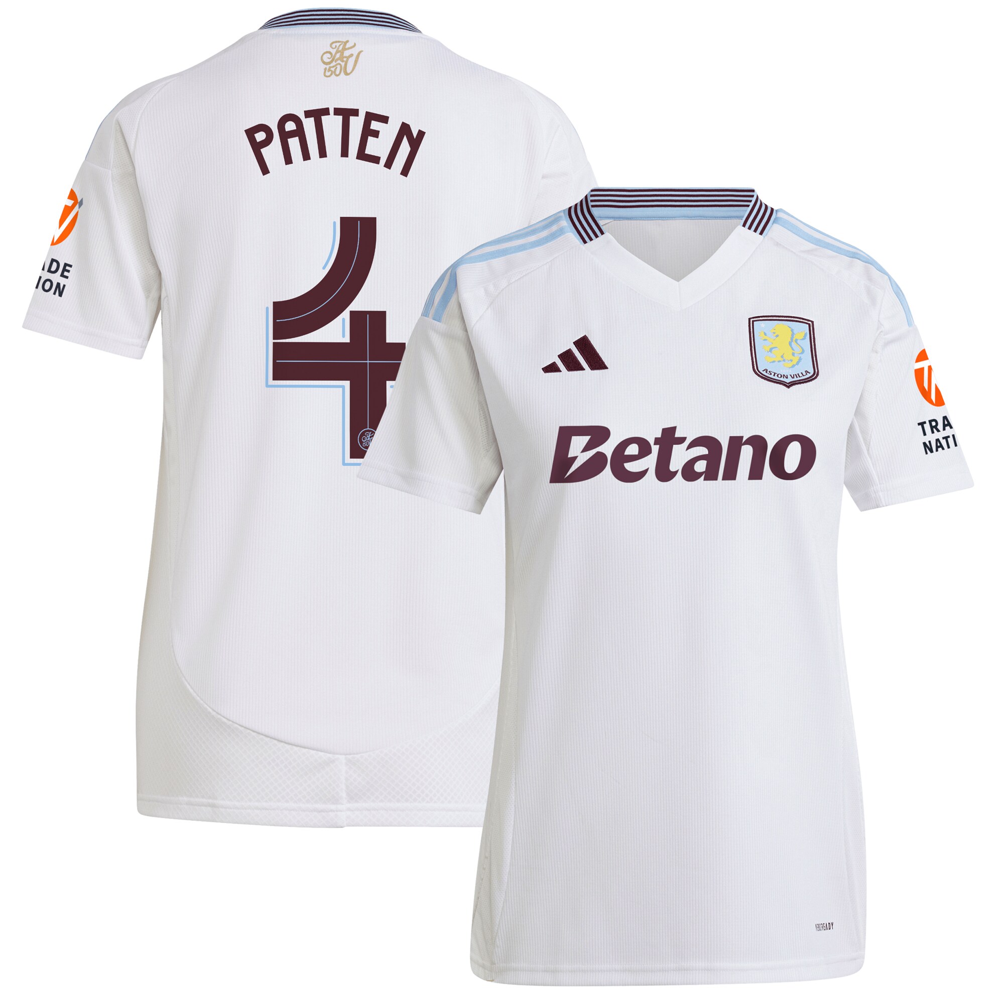 aston villa adidas away shirt 2024-25 – womens with patten 4 cup printing Collection | Official Aston Villa Kits for Fans