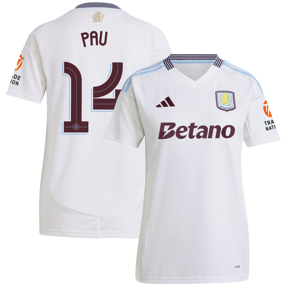 aston villa adidas away shirt 2024-25 – womens with pau 14 cup printing Collection | Official Aston Villa Kits for Fans