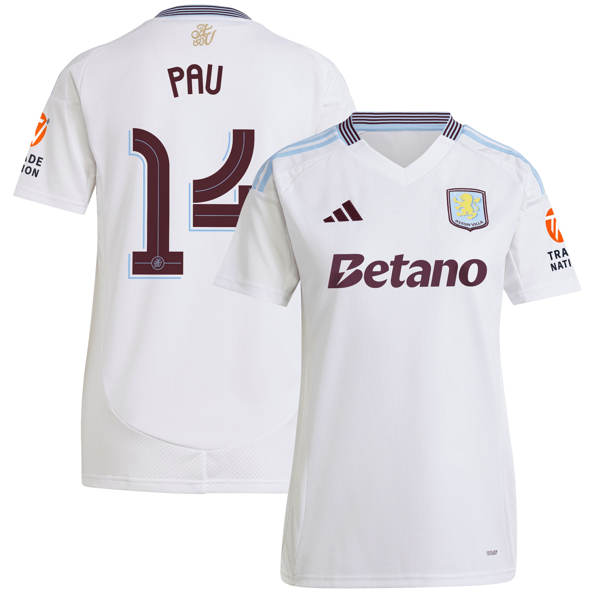 aston villa adidas away shirt 2024-25 – womens with pau 14 cup printing Collection | Official Aston Villa Kits for Fans