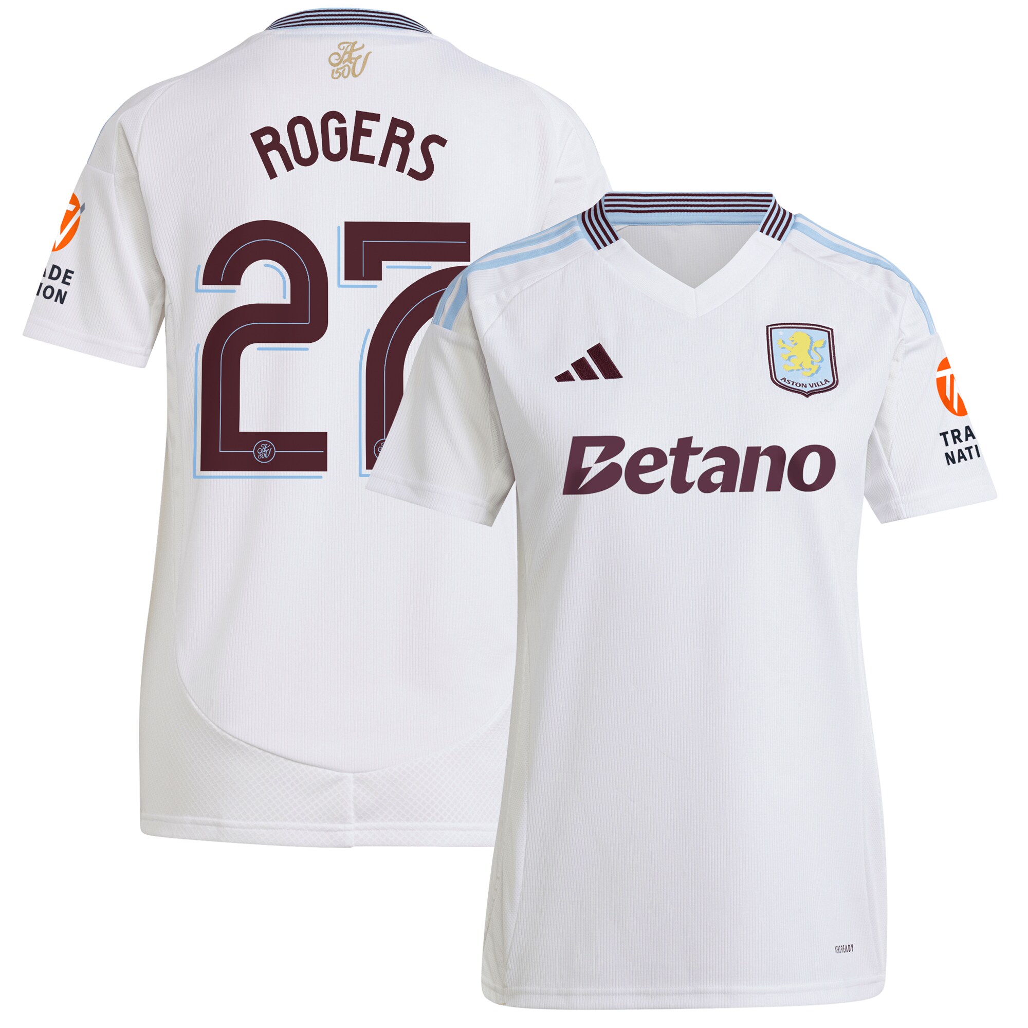 aston villa adidas away shirt 2024-25 – womens with rogers 27 cup printing Collection | Official Aston Villa Kits for Fans