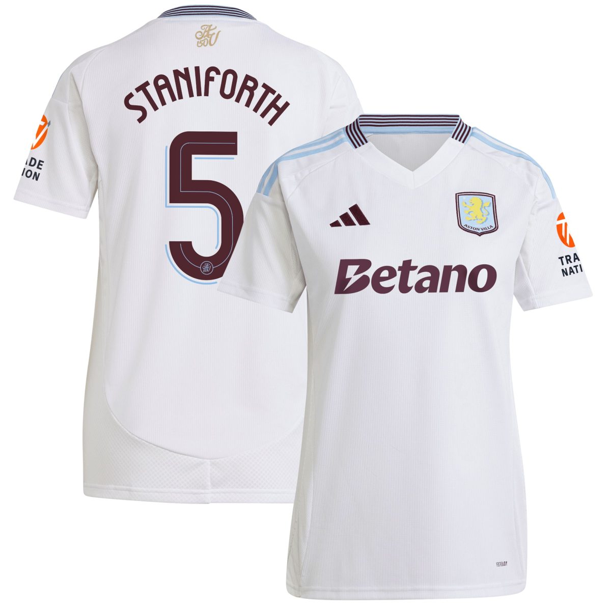 aston villa adidas away shirt 2024-25 – womens with staniforth 5 cup printing Collection | Official Aston Villa Kits for Fans