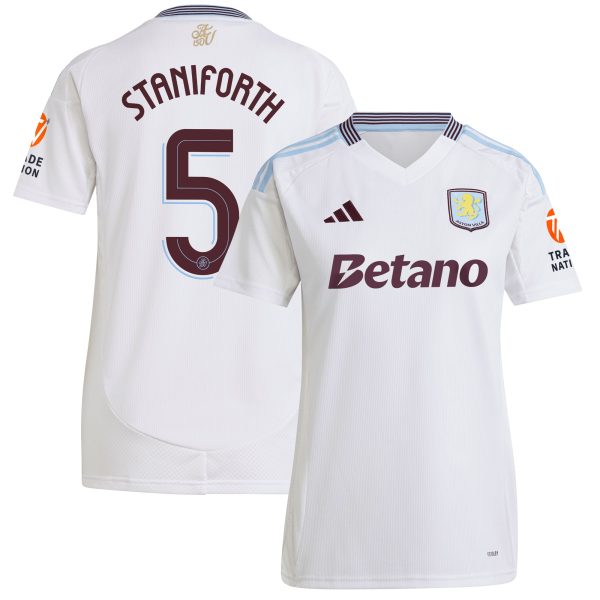 aston villa adidas away shirt 2024-25 – womens with staniforth 5 cup printing Collection | Official Aston Villa Kits for Fans
