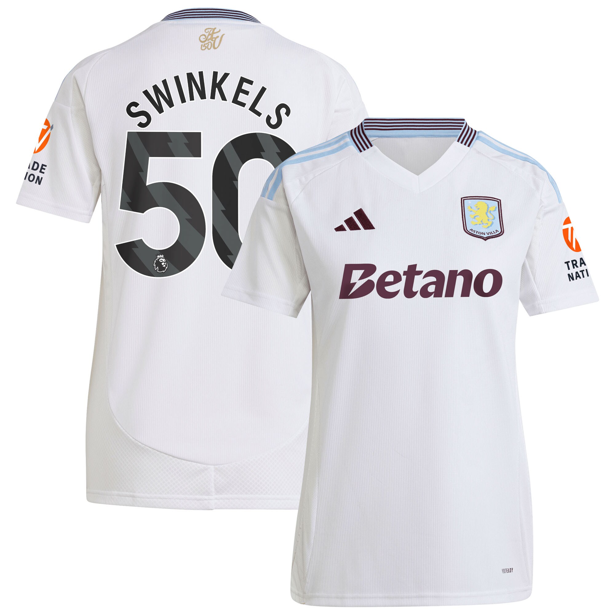 aston villa adidas away shirt 2024-25 – womens with swinkels 50 printing Collection | Official Aston Villa Kits for Fans