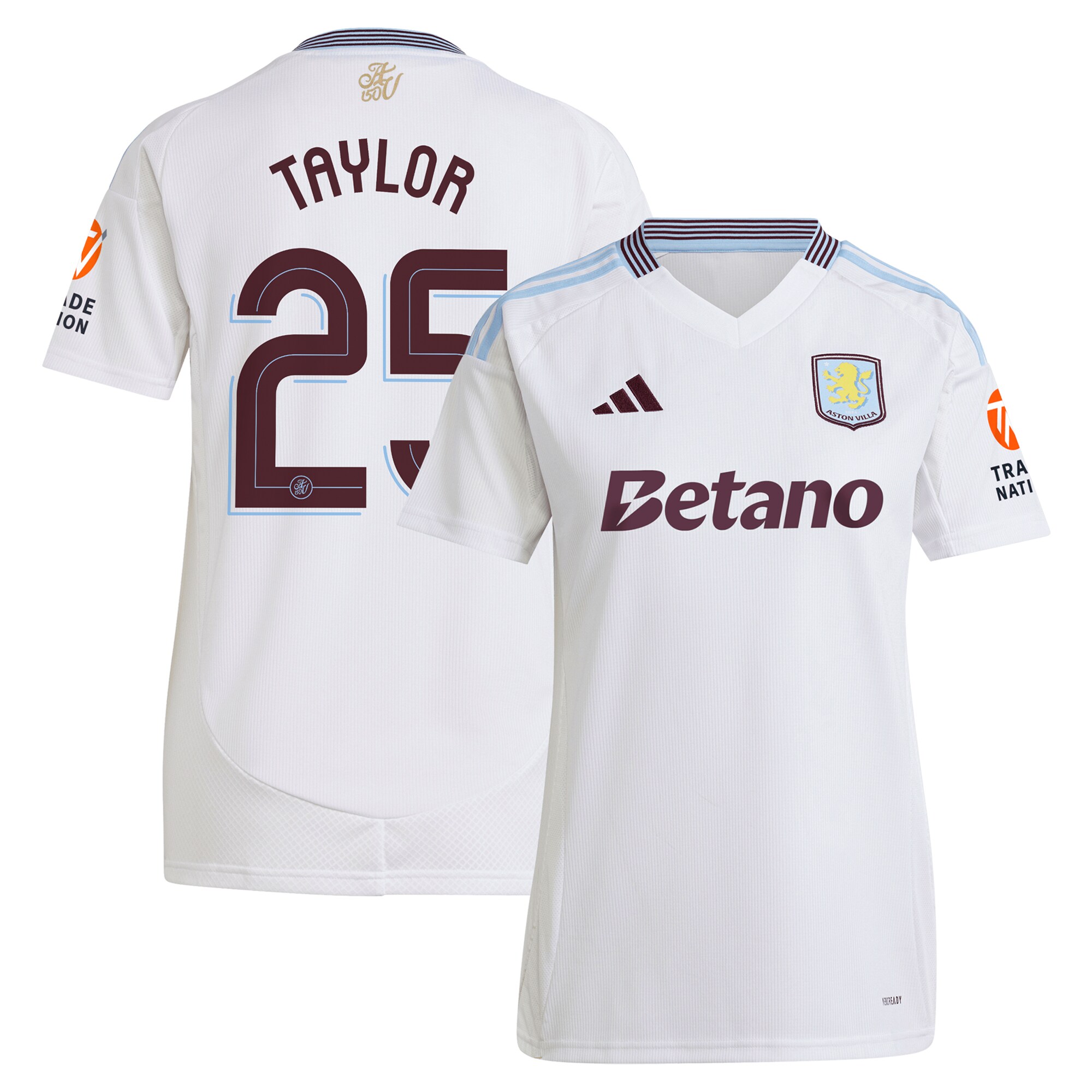 aston villa adidas away shirt 2024-25 – womens with taylor 25 cup printing Collection | Official Aston Villa Kits for Fans