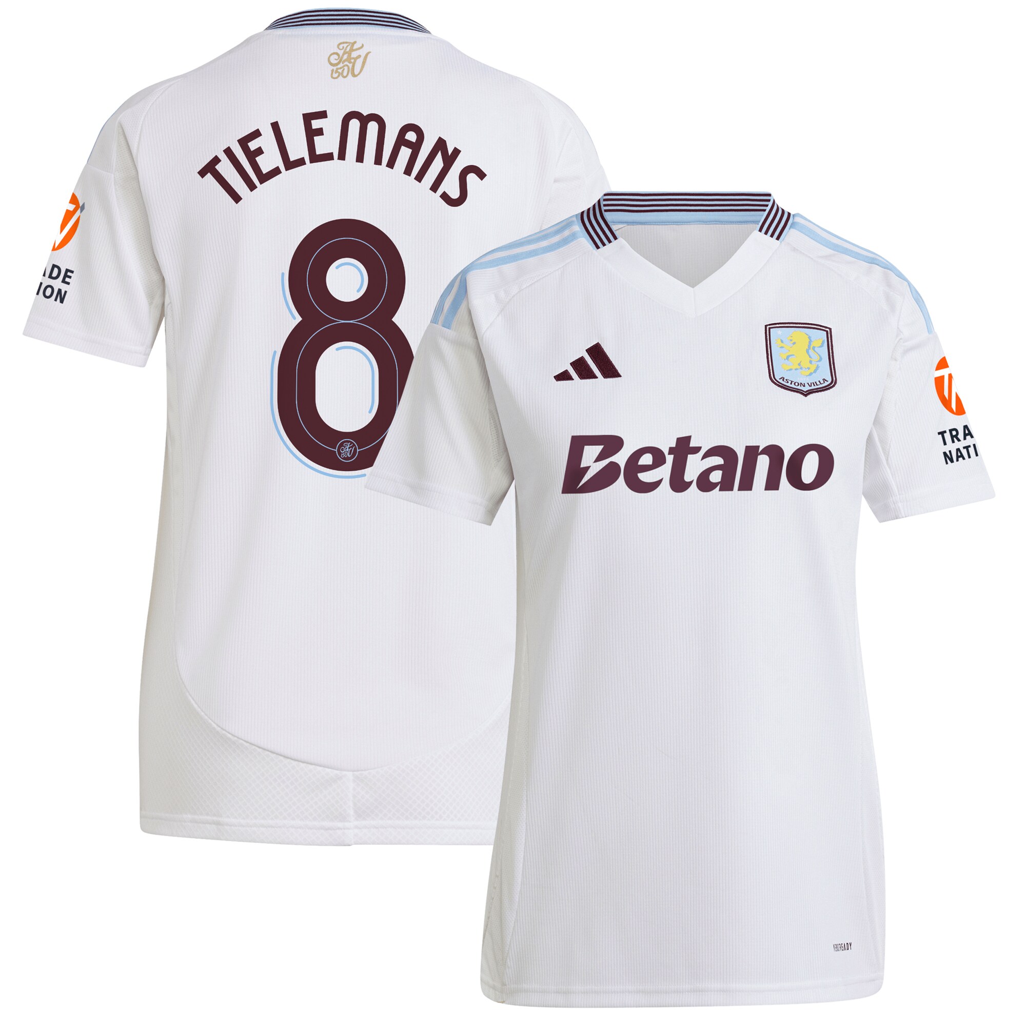 aston villa adidas away shirt 2024-25 – womens with tielemans 8 cup printing Collection | Official Aston Villa Kits for Fans