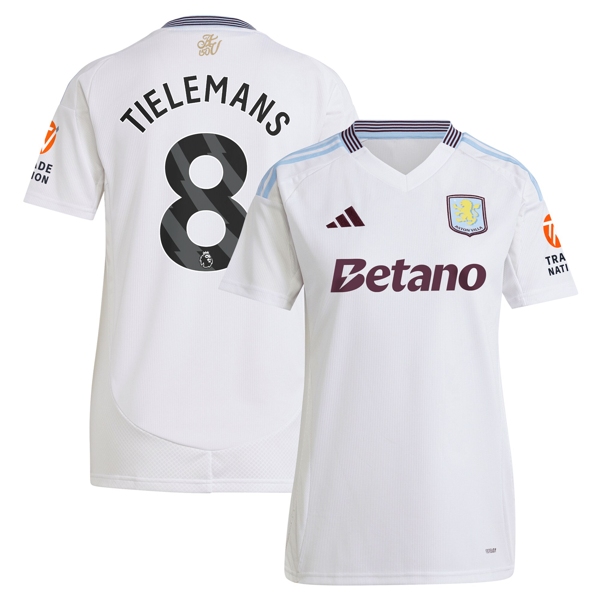 aston villa adidas away shirt 2024-25 – womens with tielemans 8 printing Collection | Official Aston Villa Kits for Fans