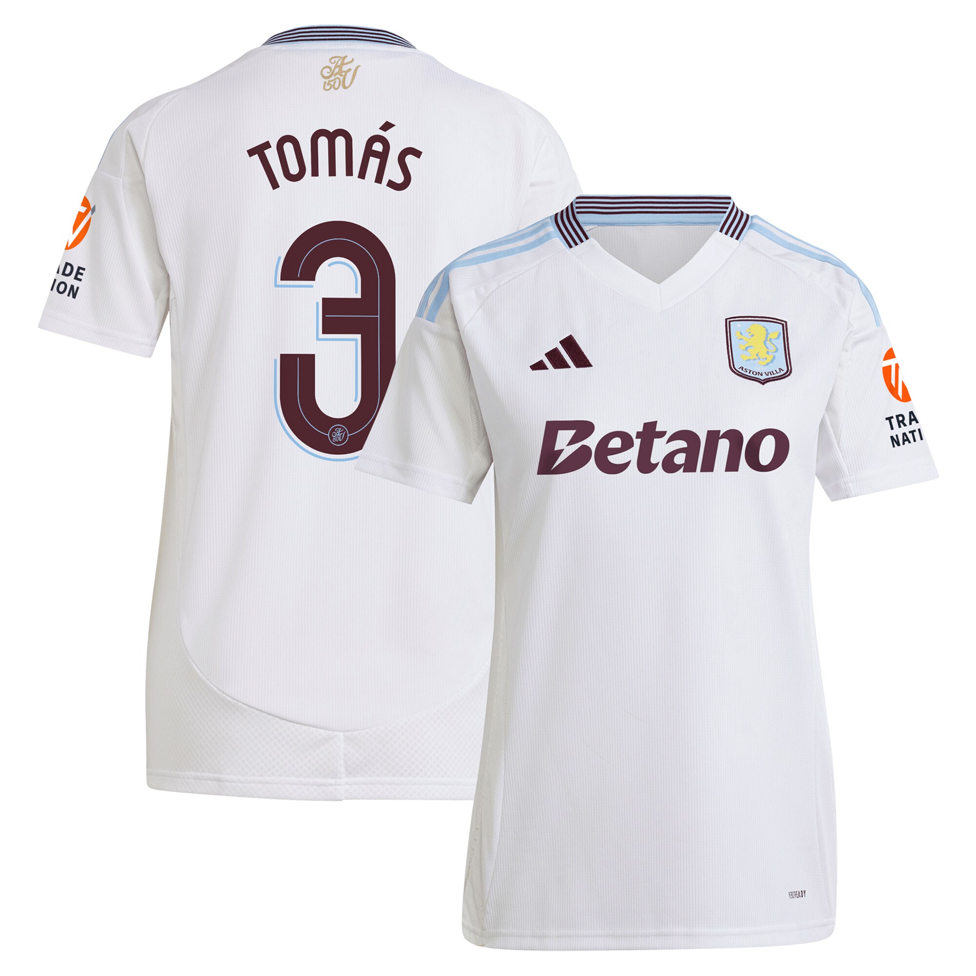 aston villa adidas away shirt 2024-25 – womens with tomás 3 cup printing Collection | Official Aston Villa Kits for Fans