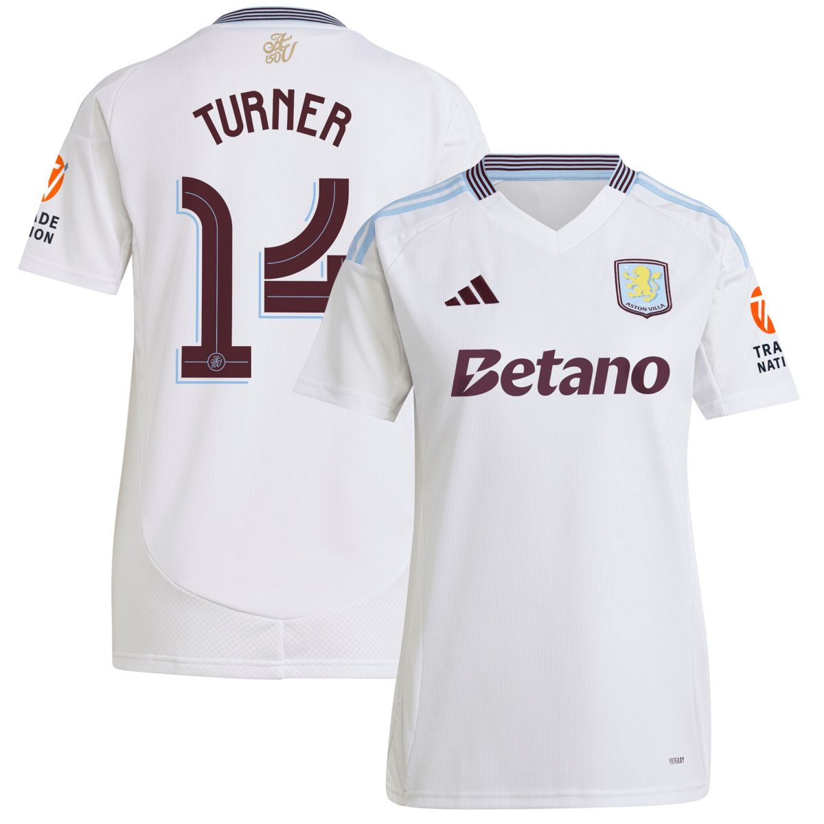 aston villa adidas away shirt 2024-25 – womens with turner 14 cup printing Collection | Official Aston Villa Kits for Fans