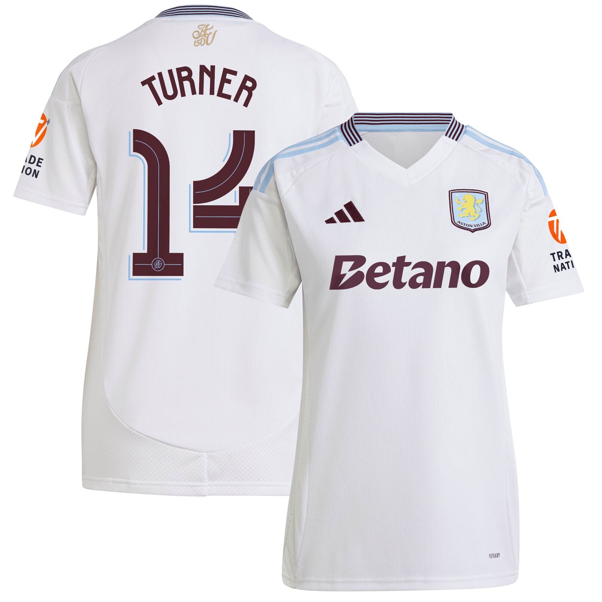 aston villa adidas away shirt 2024-25 – womens with turner 14 cup printing Collection | Official Aston Villa Kits for Fans