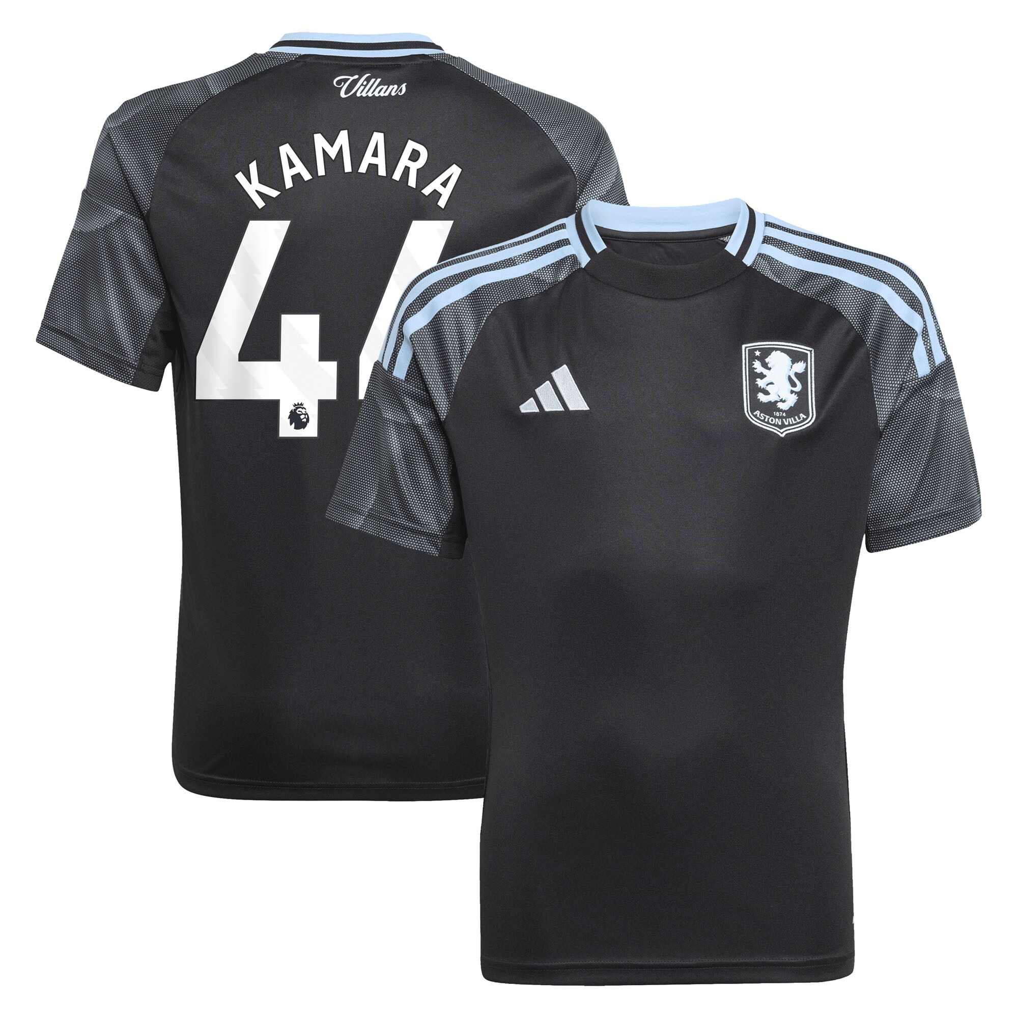 aston villa adidas away shirt 2025-26 – kids with kamara 44 printing Collection | Official Aston Villa Kits for Fans