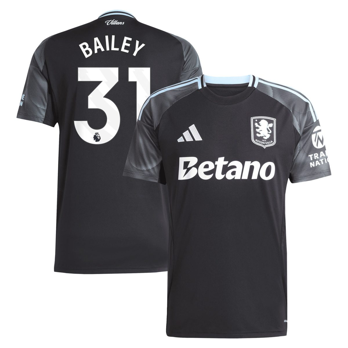 aston villa adidas away shirt 2025-26 with bailey 31 printing Collection | Official Aston Villa Kits for Fans