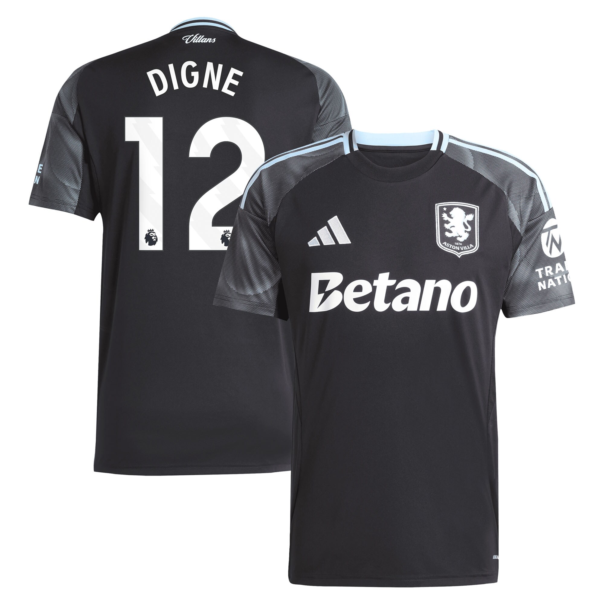 aston villa adidas away shirt 2025-26 with digne 12 printing Collection | Official Aston Villa Kits for Fans
