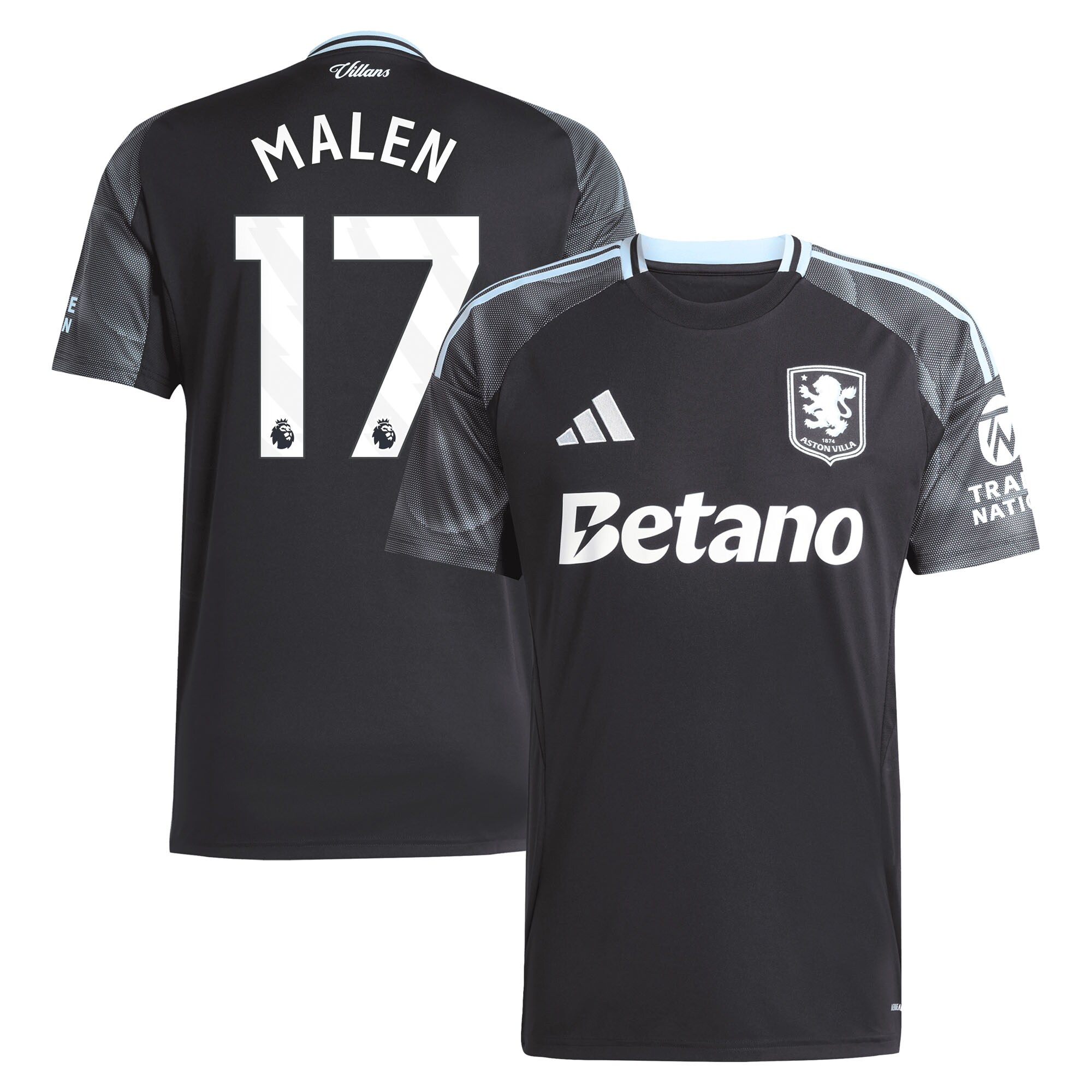 aston villa adidas away shirt 2025-26 with malen 17 printing Collection | Official Aston Villa Kits for Fans
