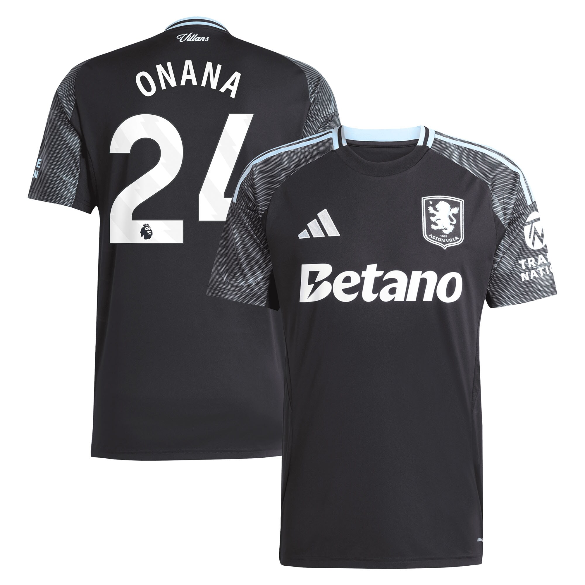 aston villa adidas away shirt 2025-26 with onana 24 printing Collection | Official Aston Villa Kits for Fans