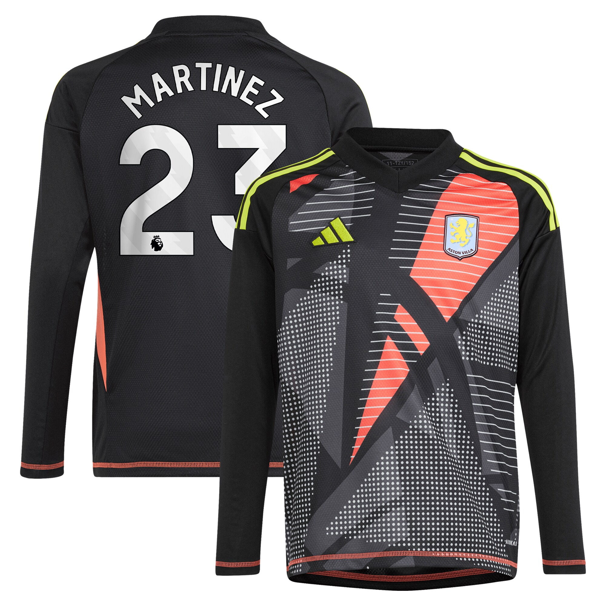 aston villa adidas goalkeeper shirt 2024-25 – long sleeve – kids with martinez 23 printing – 202029325 Collection | Official Aston Villa Kits for Fans