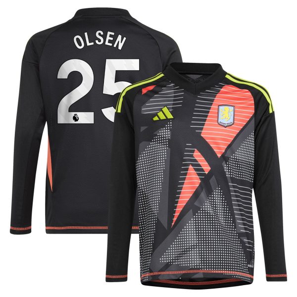 aston villa adidas goalkeeper shirt 2024-25 – long sleeve – kids with olsen 25 printing – 202029322 Collection | Official Aston Villa Kits for Fans