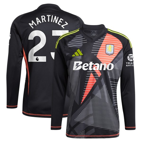 aston villa adidas goalkeeper shirt 2024-25 – long sleeve with martinez 23 printing – 202028938 Collection | Official Aston Villa Kits for Fans