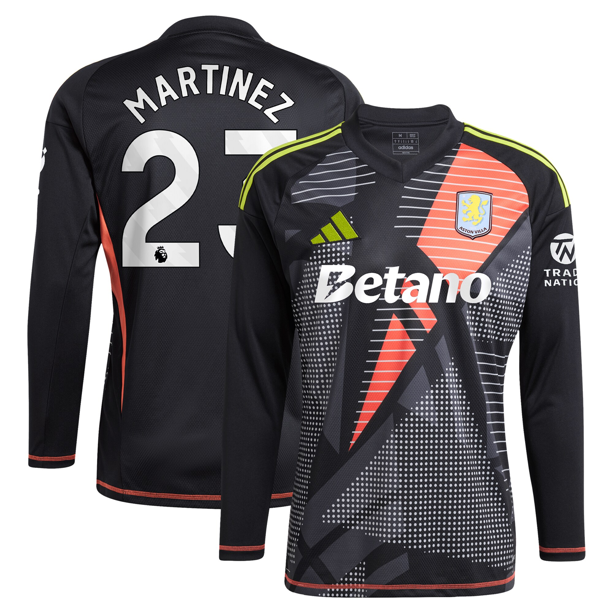 aston villa adidas goalkeeper shirt 2024-25 – long sleeve with martinez 23 printing – 202028938 Collection | Official Aston Villa Kits for Fans