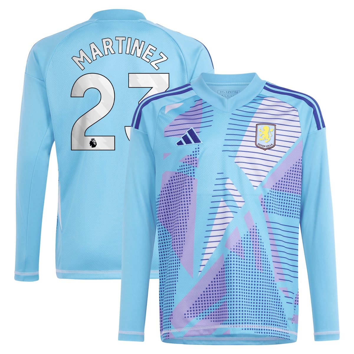 aston villa adidas goalkeeper shirt 2024-25 – long sleeve with martinez 23 printing – 202030980 Collection | Official Aston Villa Kits for Fans
