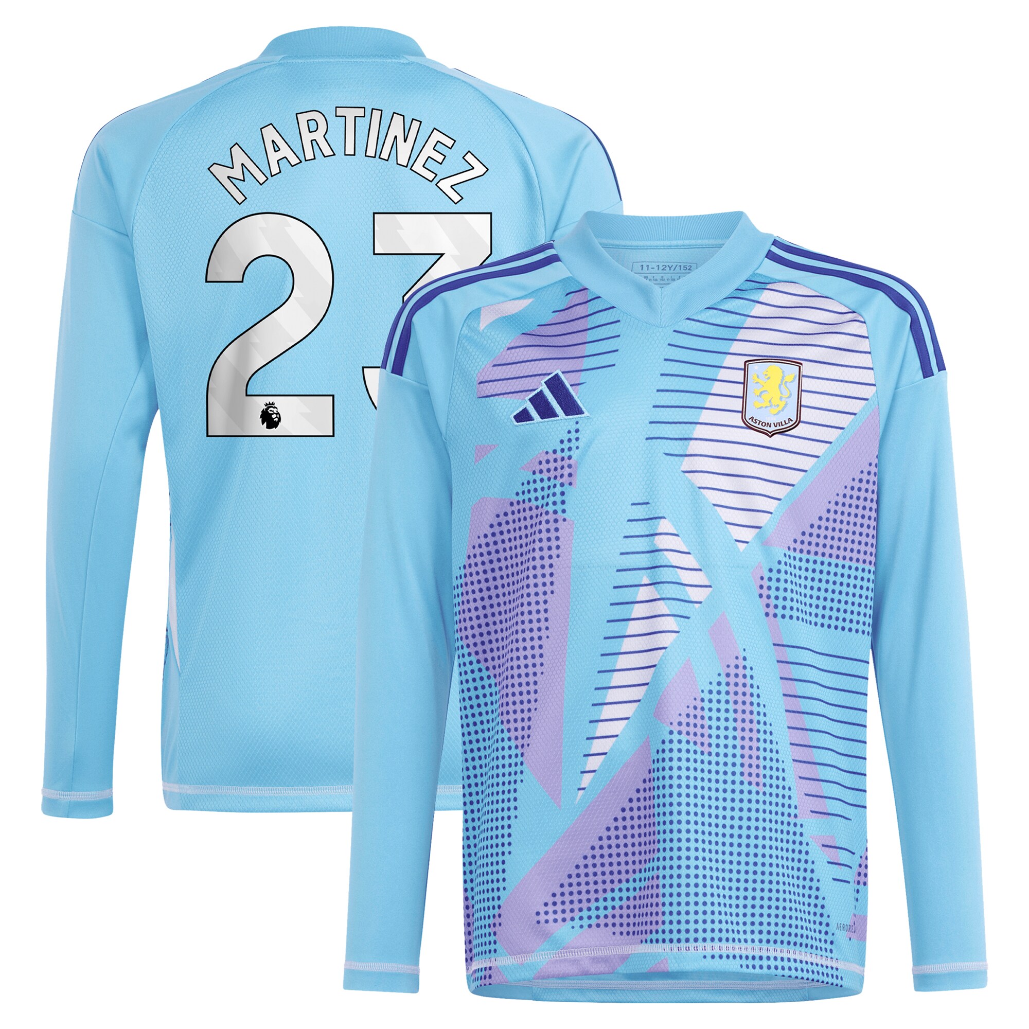 aston villa adidas goalkeeper shirt 2024-25 – long sleeve with martinez 23 printing – 202030980 Collection | Official Aston Villa Kits for Fans