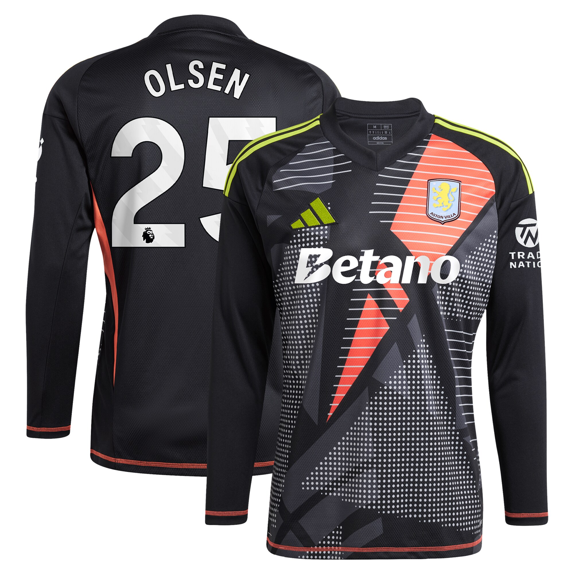 aston villa adidas goalkeeper shirt 2024-25 – long sleeve with olsen 25 printing – 202028939 Collection | Official Aston Villa Kits for Fans