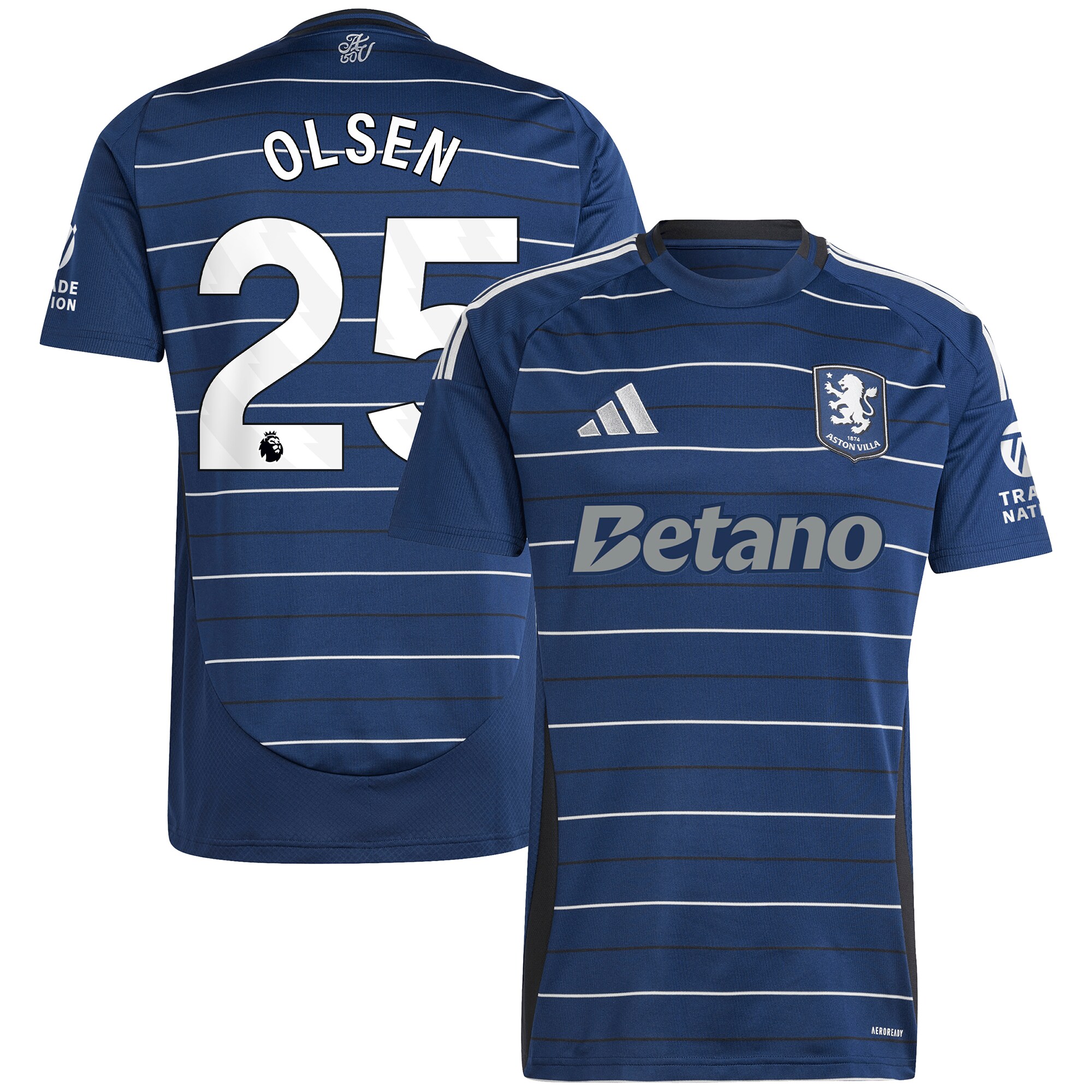 aston villa adidas goalkeeper shirt 2024-25 – long sleeve with olsen 25 printing – 202030975 Collection | Official Aston Villa Kits for Fans