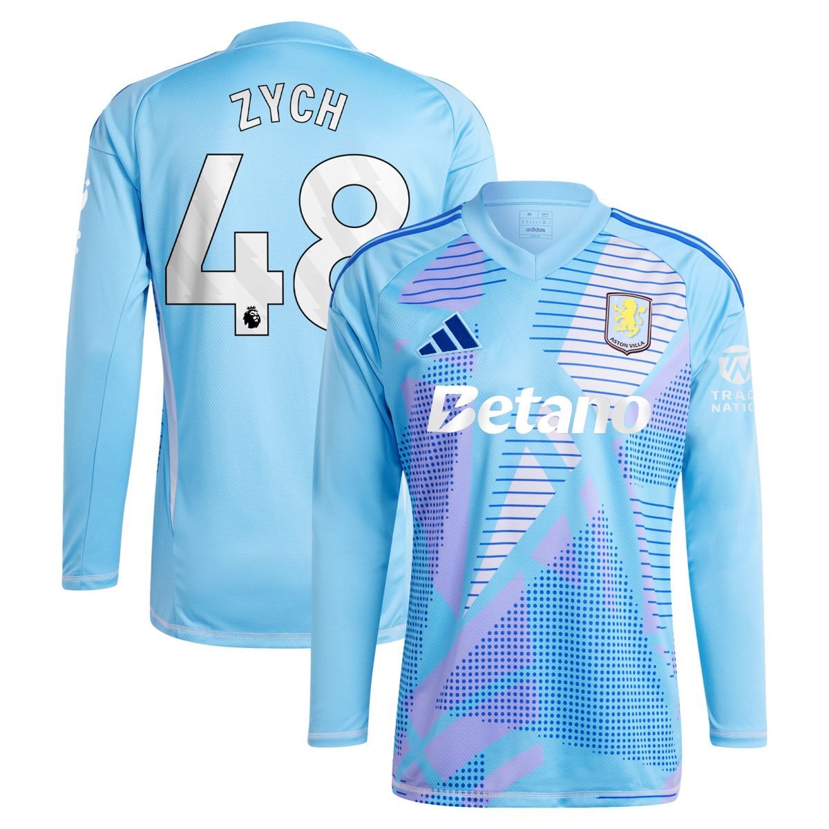aston villa adidas goalkeeper shirt 2024-25 – long sleeve with zych 48 printing – 202153092 Collection | Official Aston Villa Kits for Fans