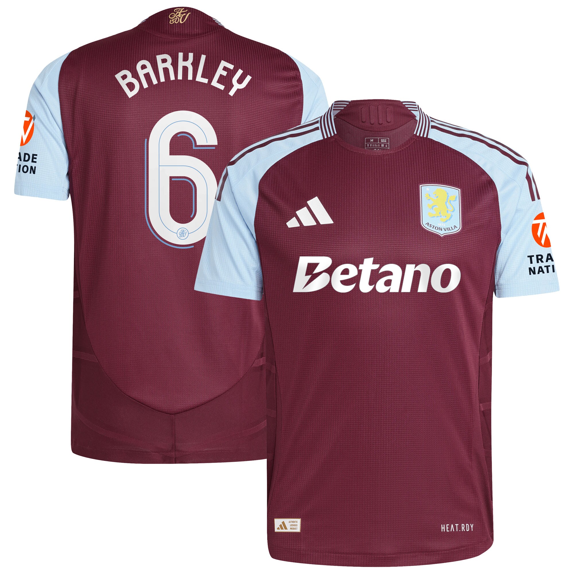 aston villa adidas home authentic shirt 2024-25 with barkley 6 cup printing Collection | Official Aston Villa Kits for Fans