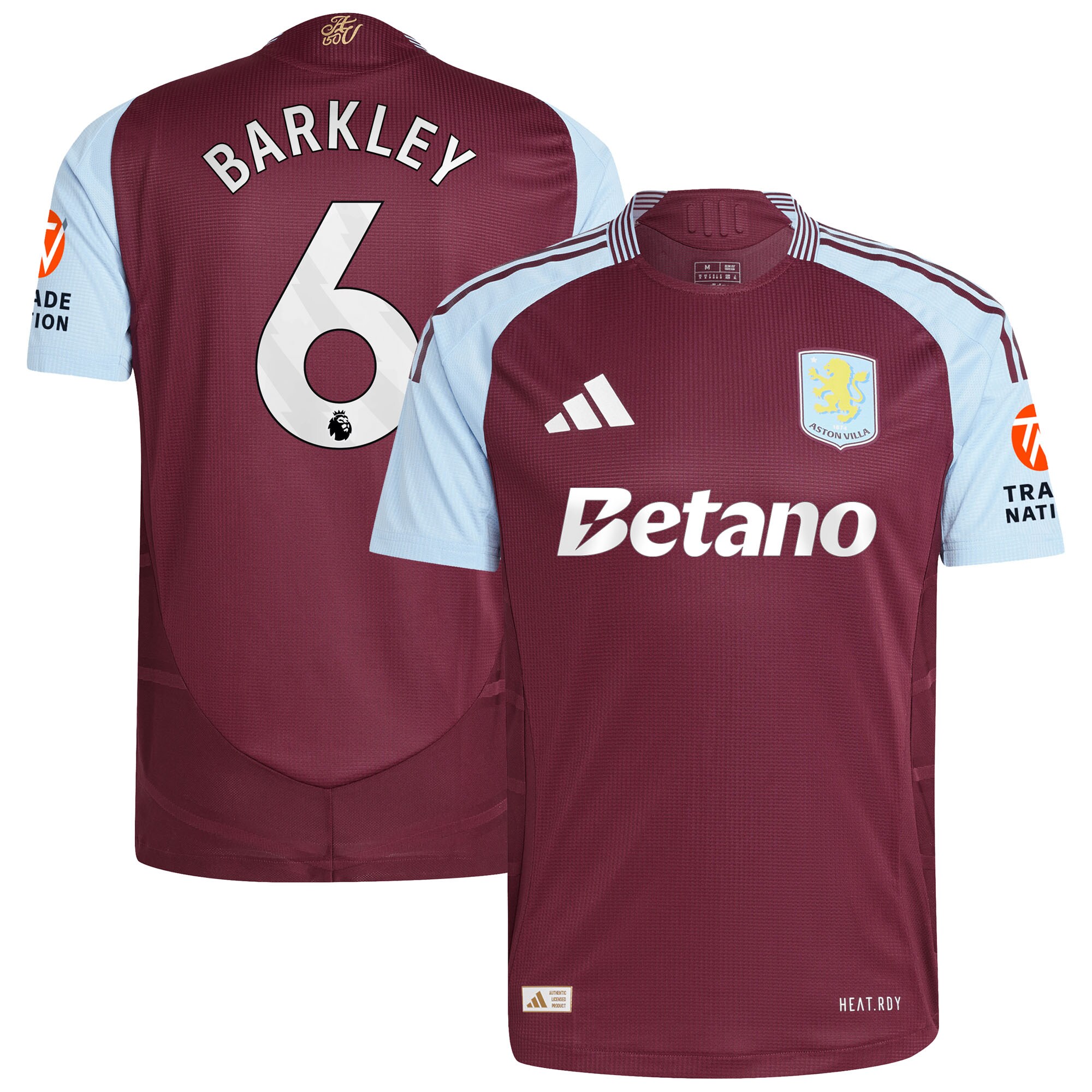 aston villa adidas home authentic shirt 2024-25 with barkley 6 printing Collection | Official Aston Villa Kits for Fans